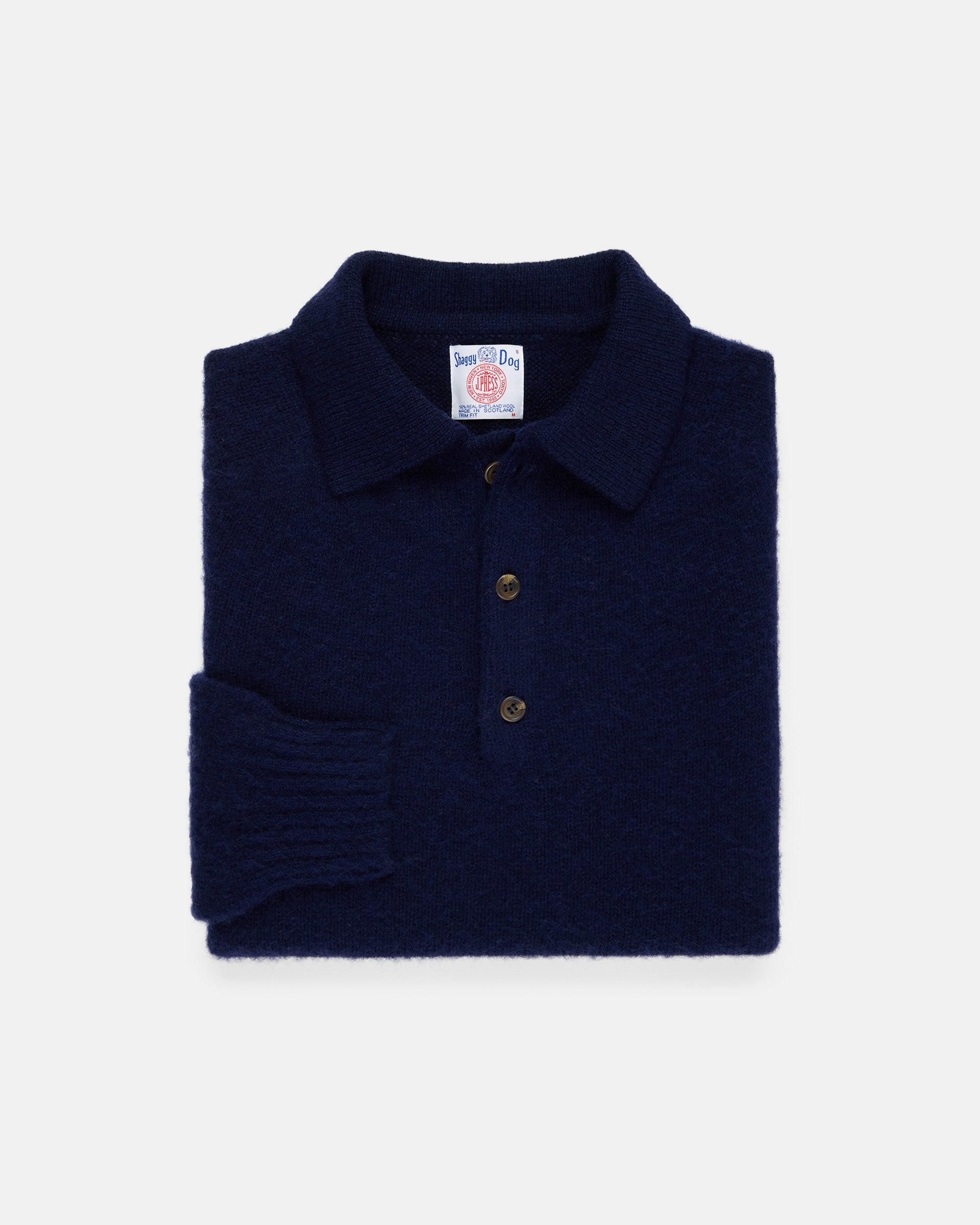 Made-in-Scotland Navy Shaggy Dog Polo - Classic Fit