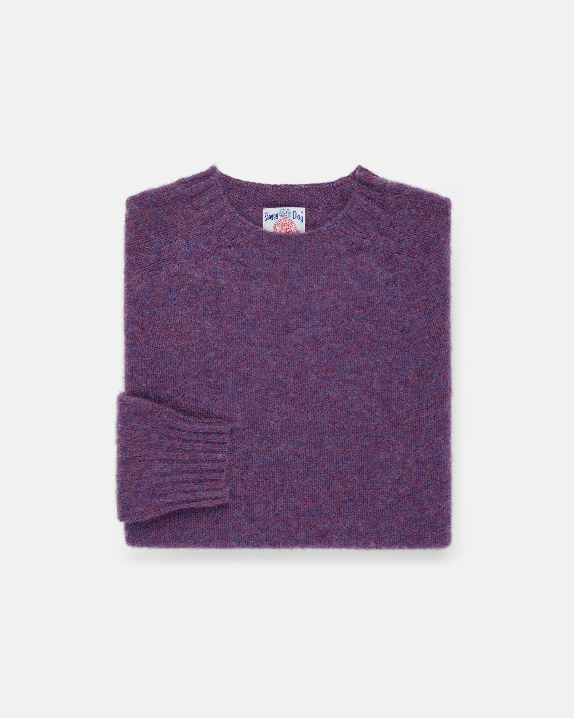 Made-in-Scotland Purple Shaggy Dog Sweater  - Trim Fit