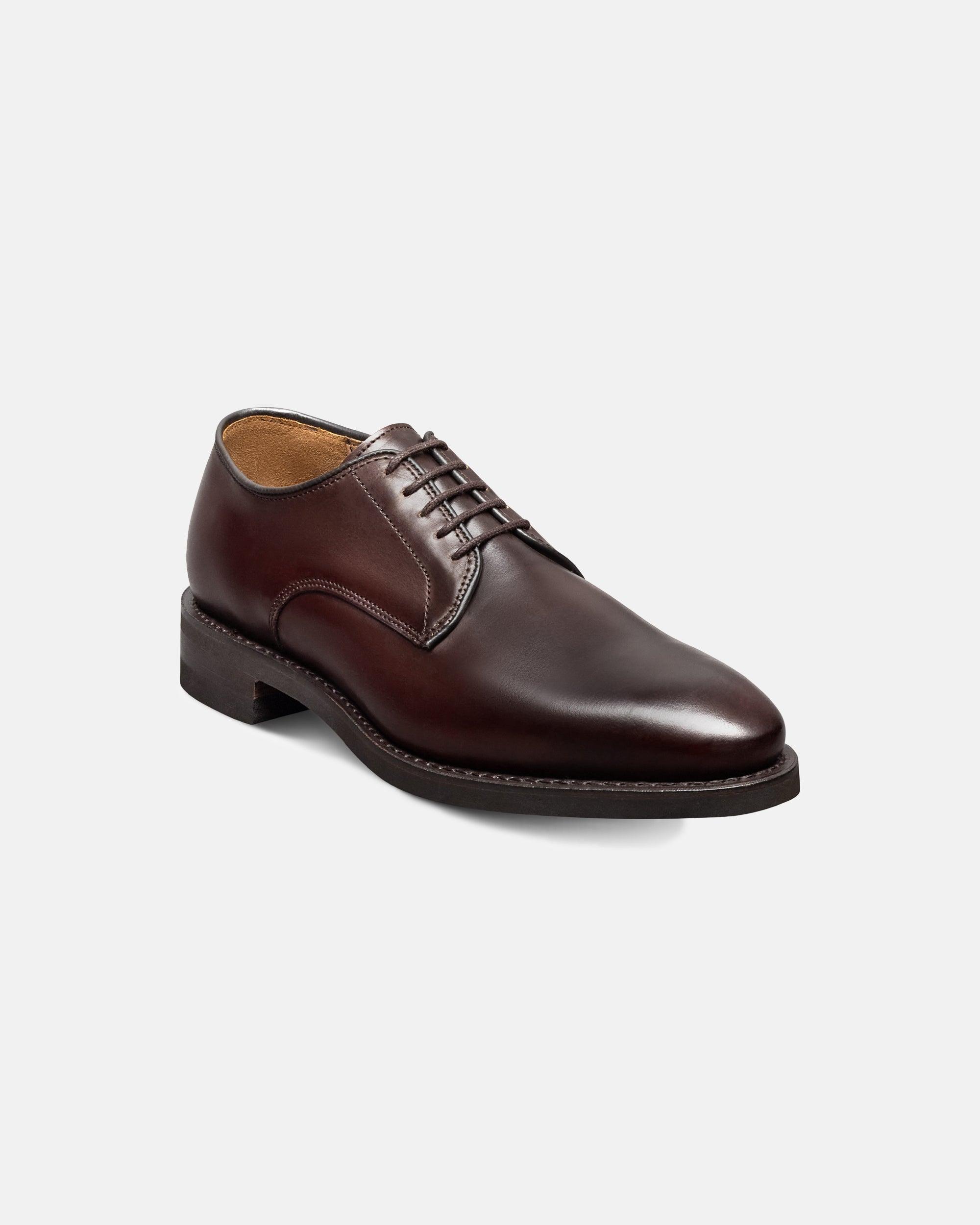 Made-in-USA Allen Edmonds Dark Brown Ramsey Plain-toe Derby Dress Shoe