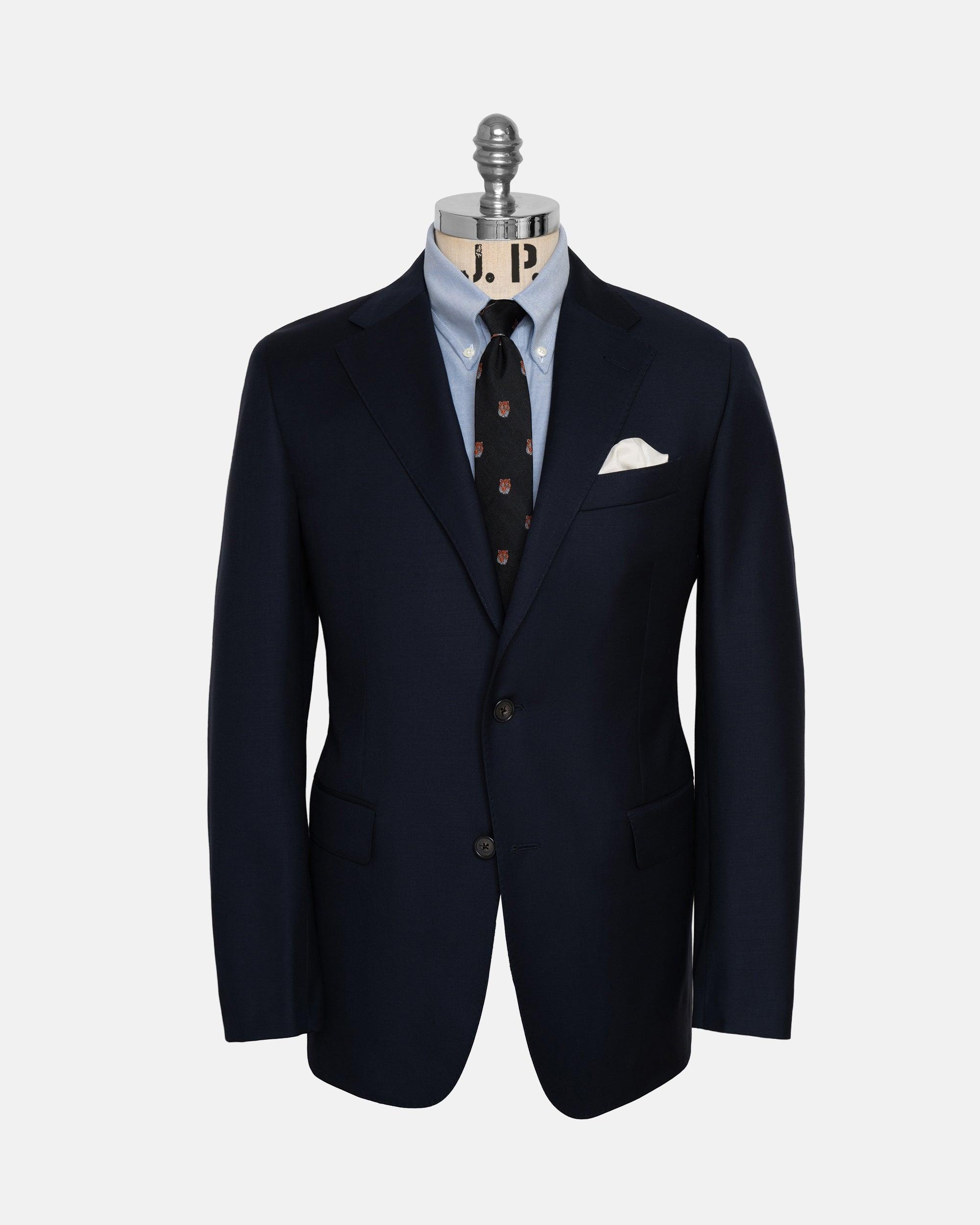 Made-in-USA Navy Two-Button Darted Kennedy Model Suit - Custom Make