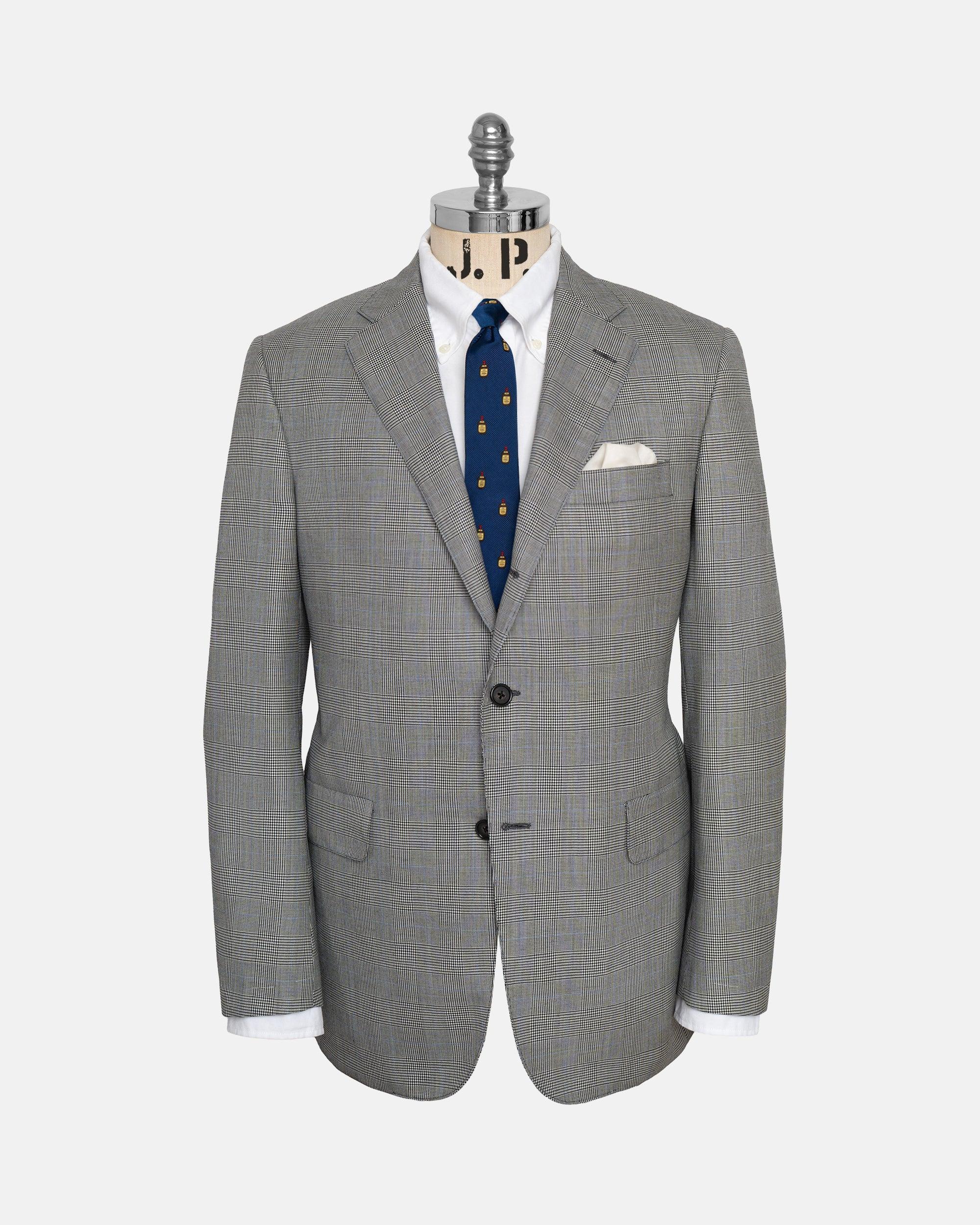 Made-in-USA Prince of Wales Check Worsted Wool Ivy Model Suit - Custom Make