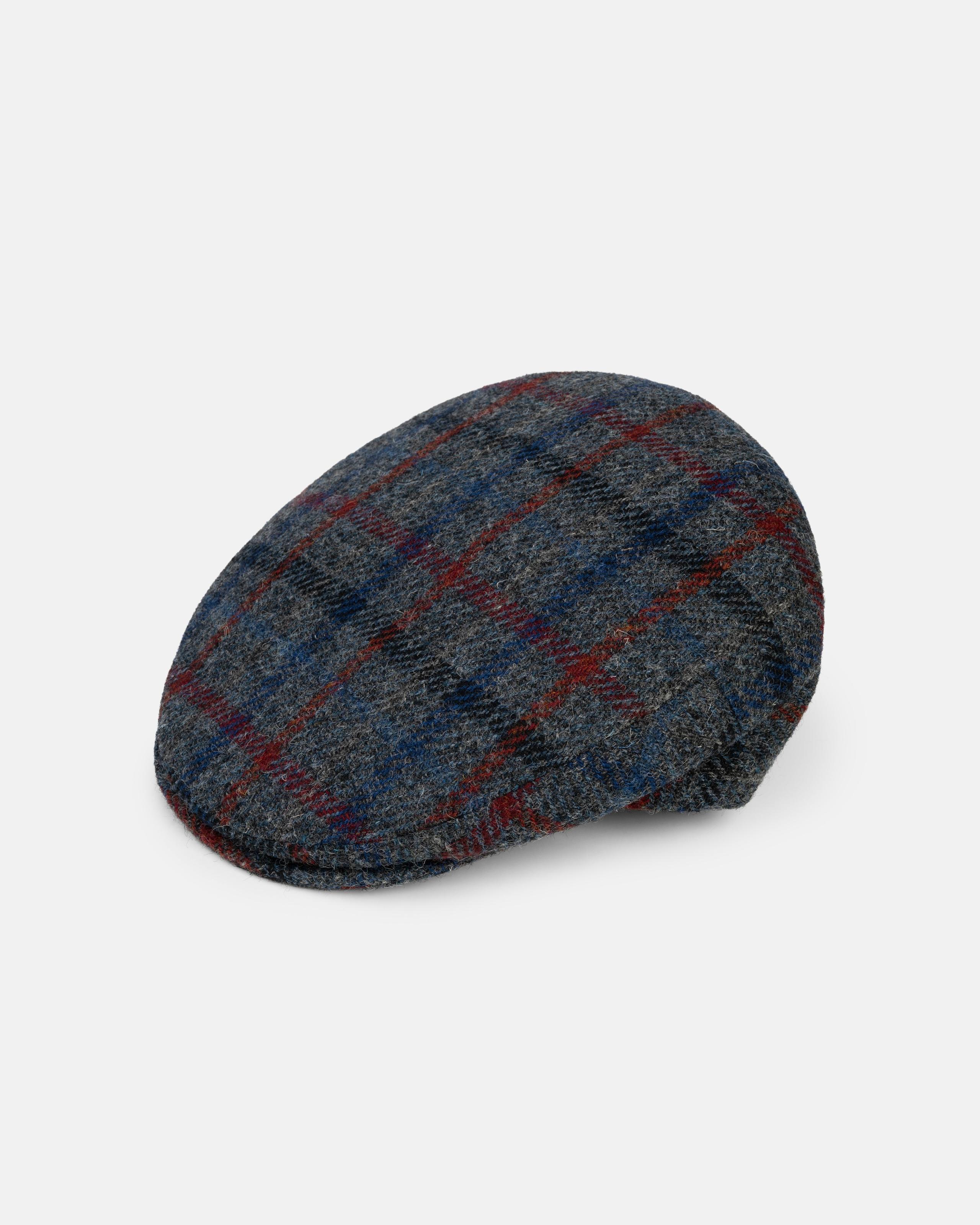 FW24 Made-in-Italy Grey Windowpane Harris Tweed Ivy Cap