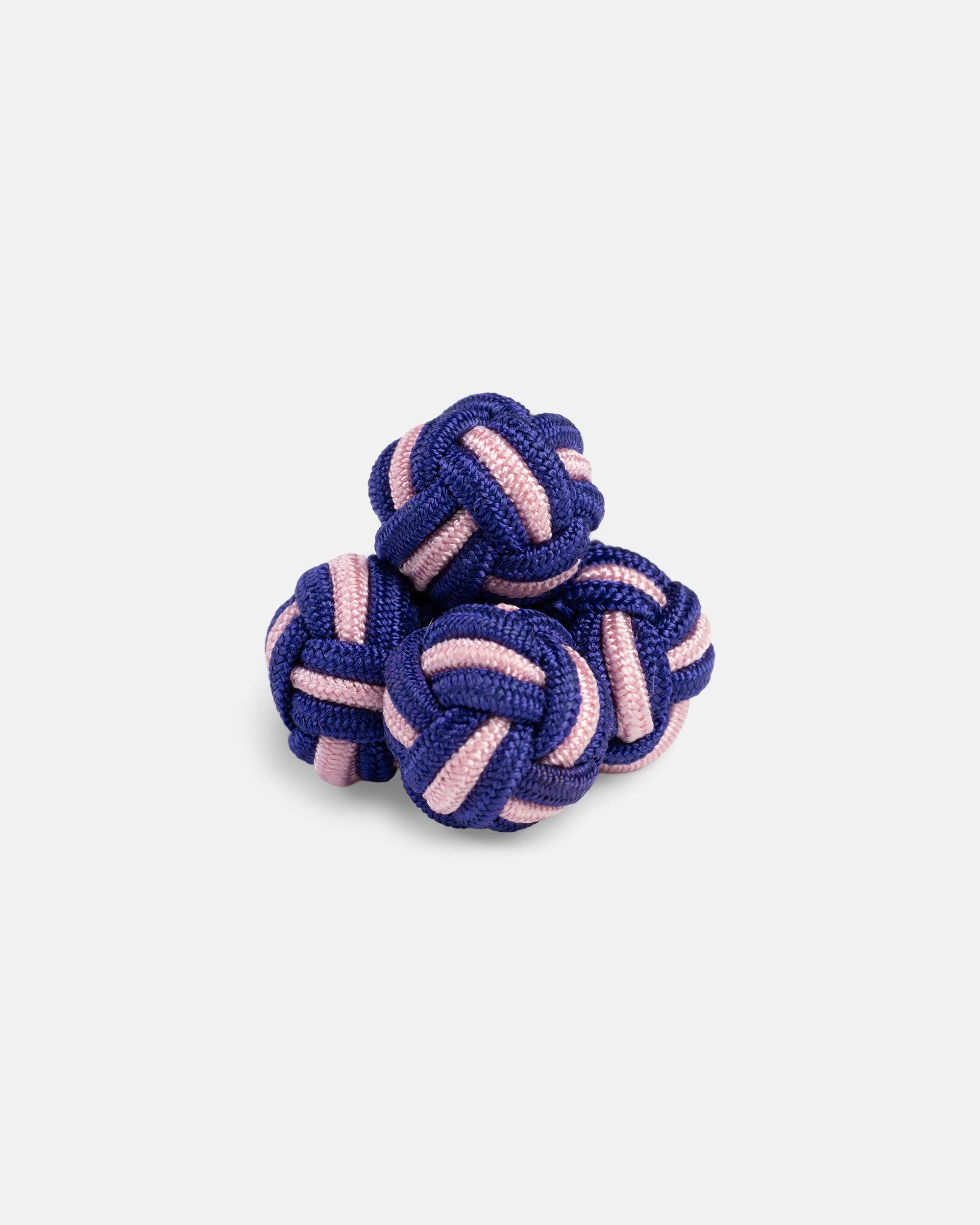 Purple & Pink Monkey's Fist Silk Knot Cufflinks