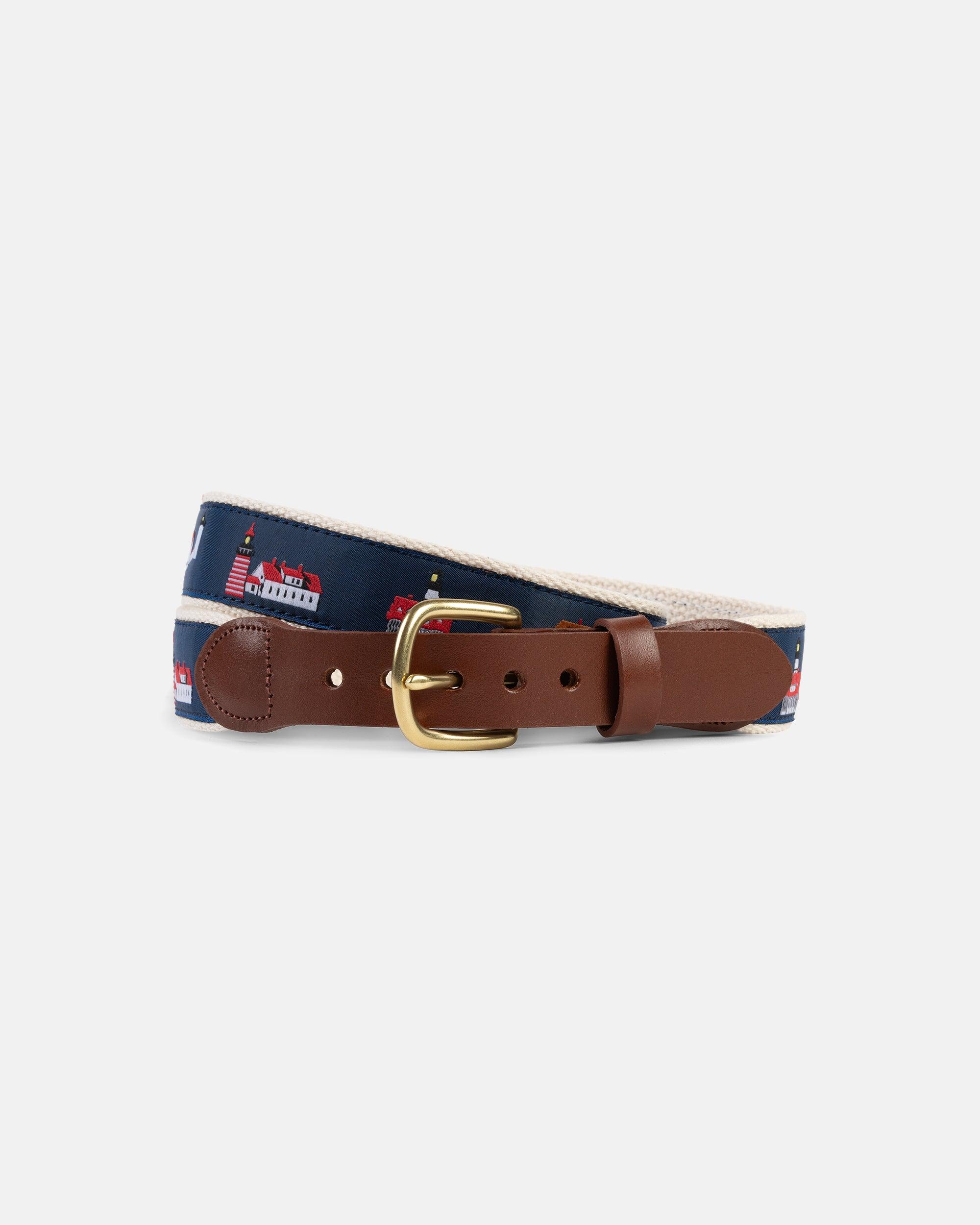 Made-in-USA Lighthouses Motif Belt