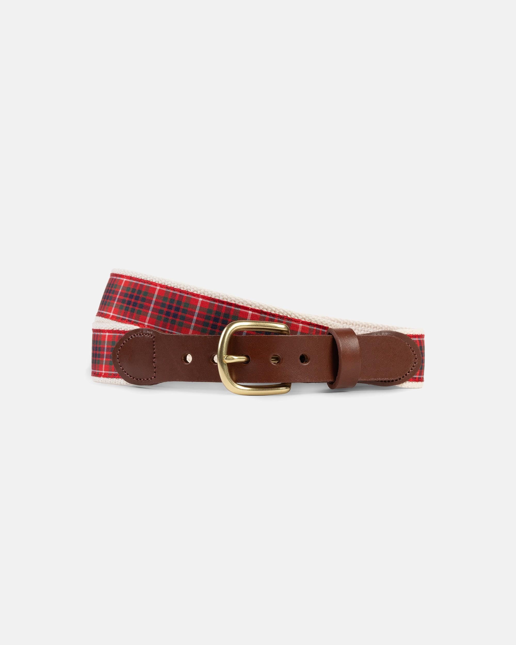 Leatherman Made-in-USA Red Frasier Tartan Belt
