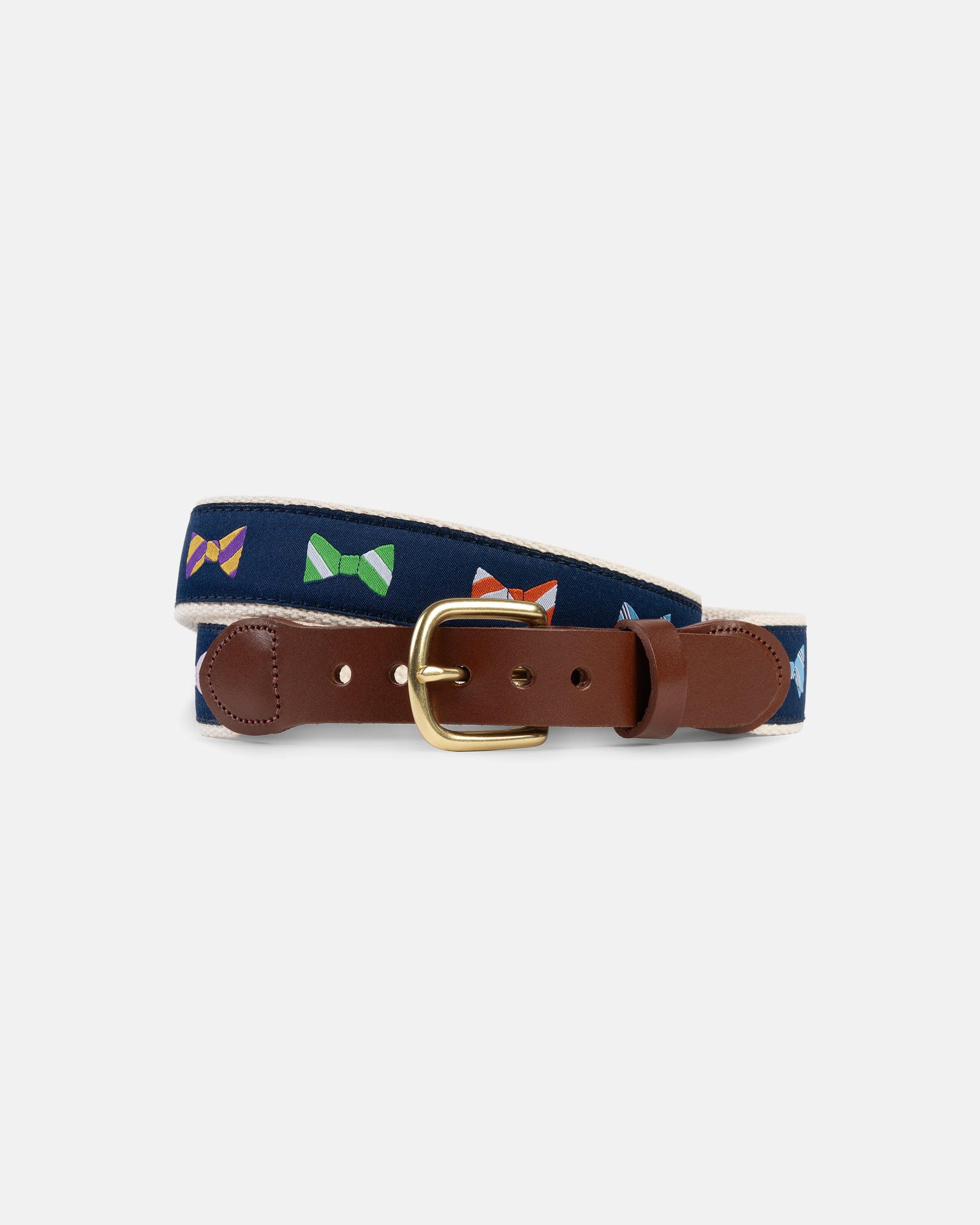 Made-in-USA Bowties Motif Belt