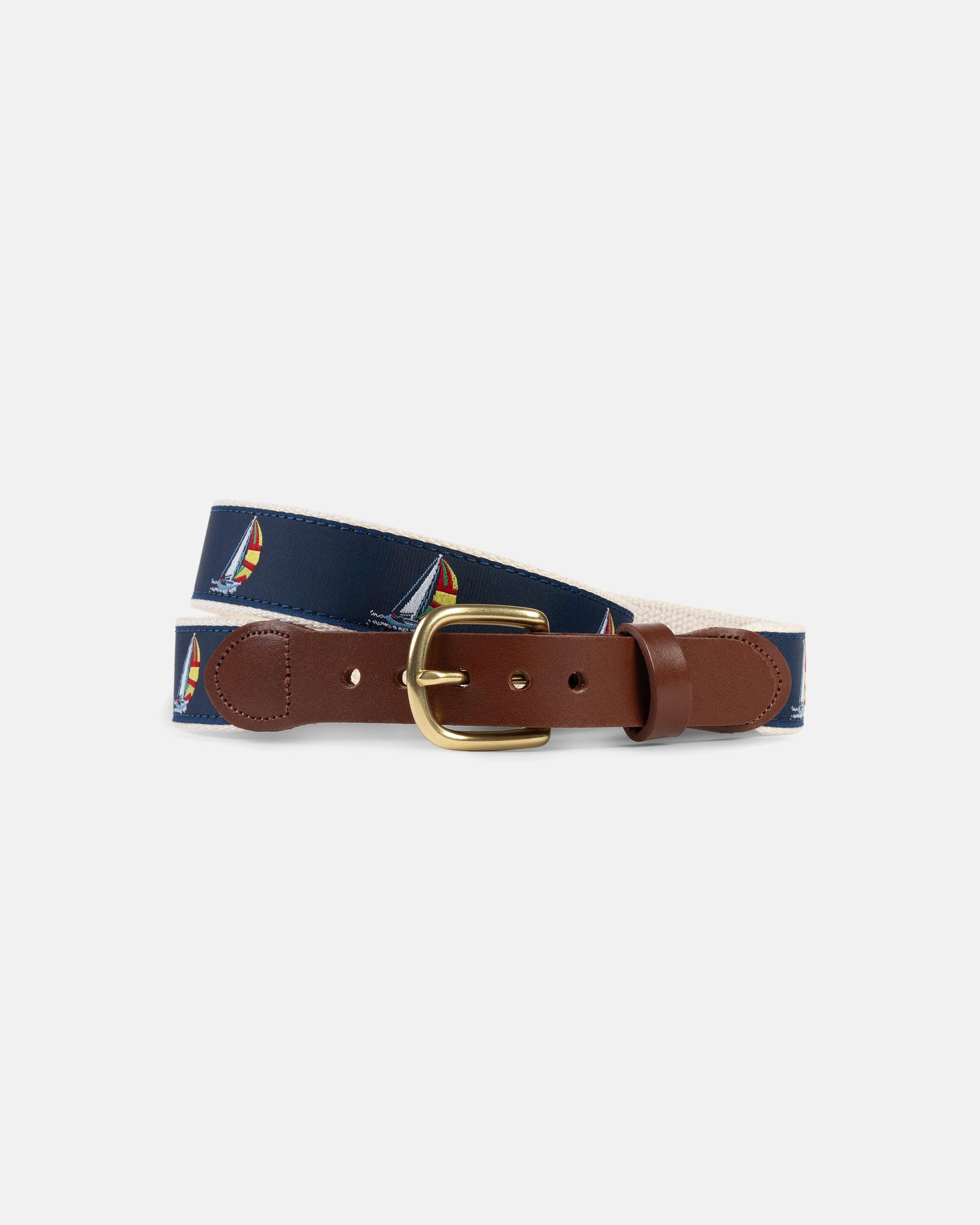 Made-in-USA Spinnaker Motif Belt
