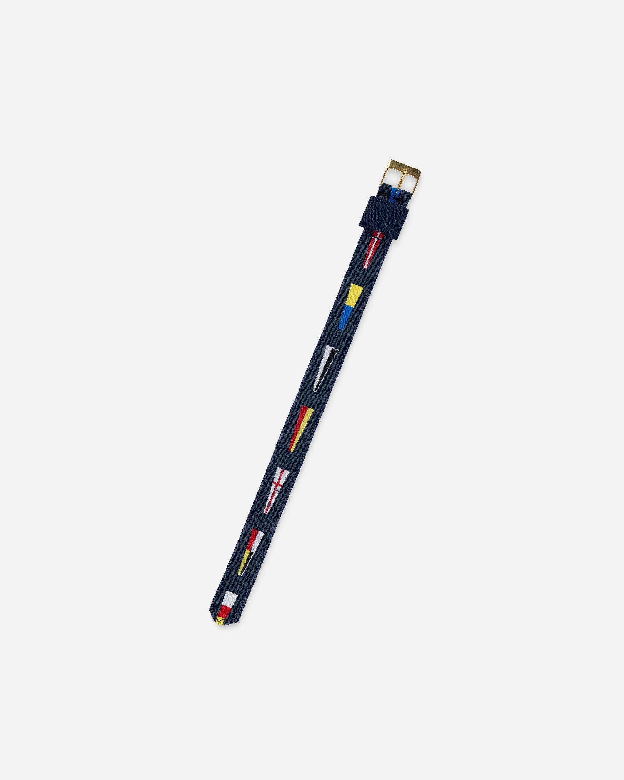 Pennant Motif Nylon Watch Strap