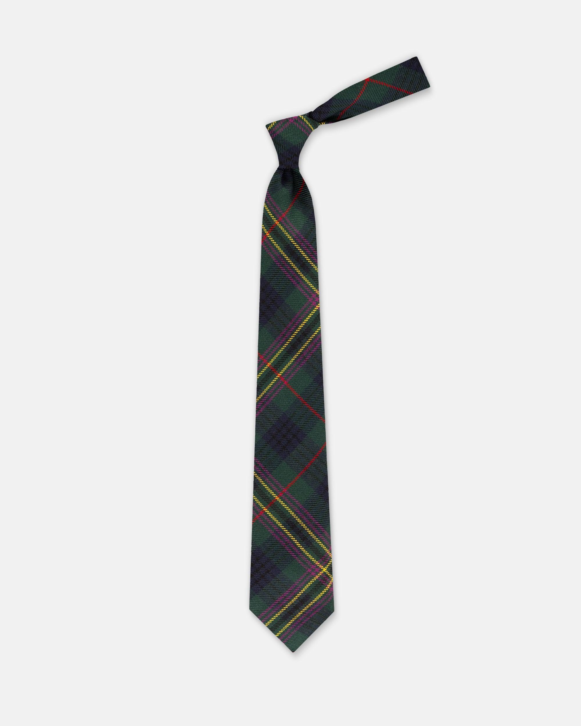 Made-in-UK Modern Kennedy Tartan Wool Tie