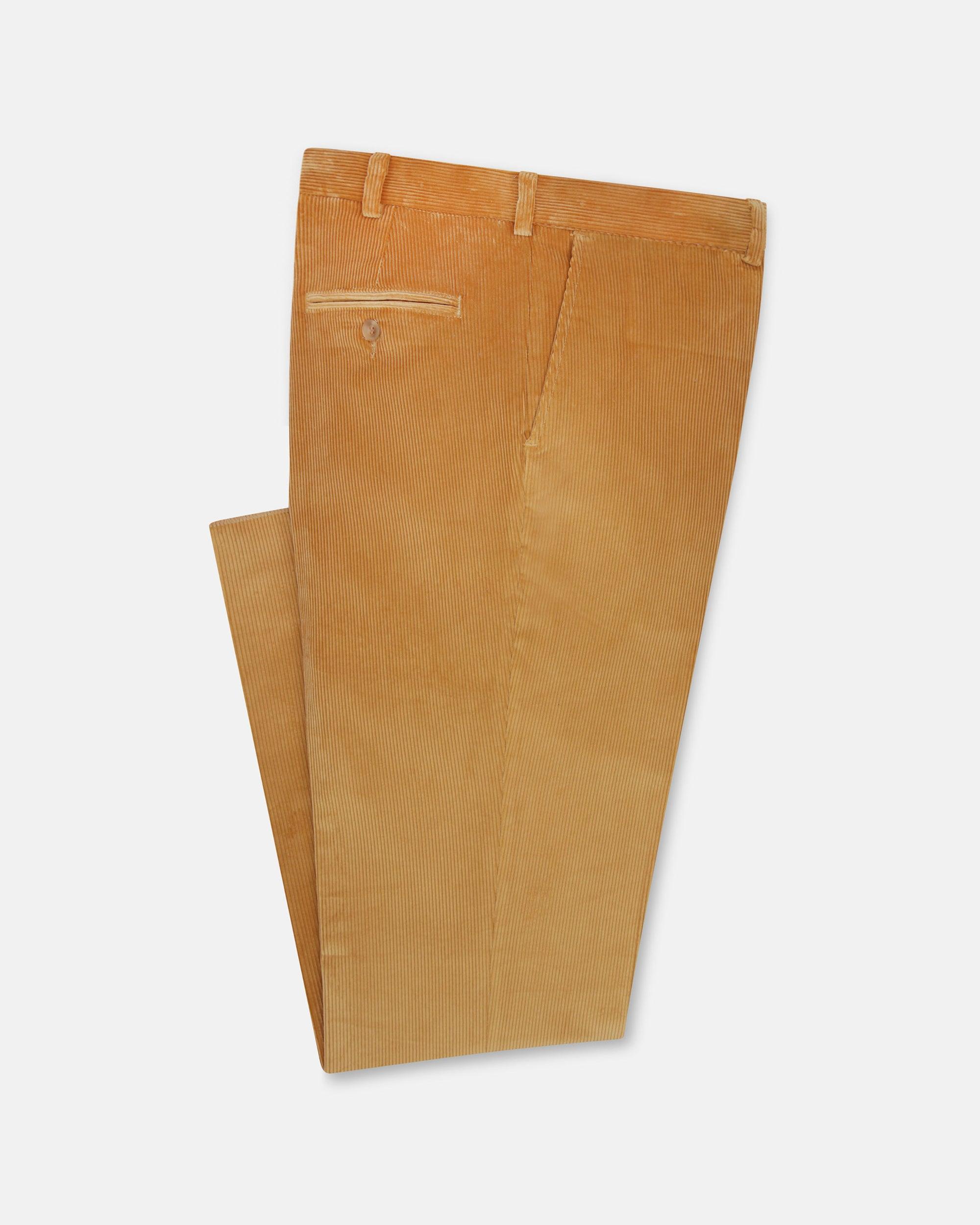 Made-in-USA Tan Wide Wale British Corduroy Pant