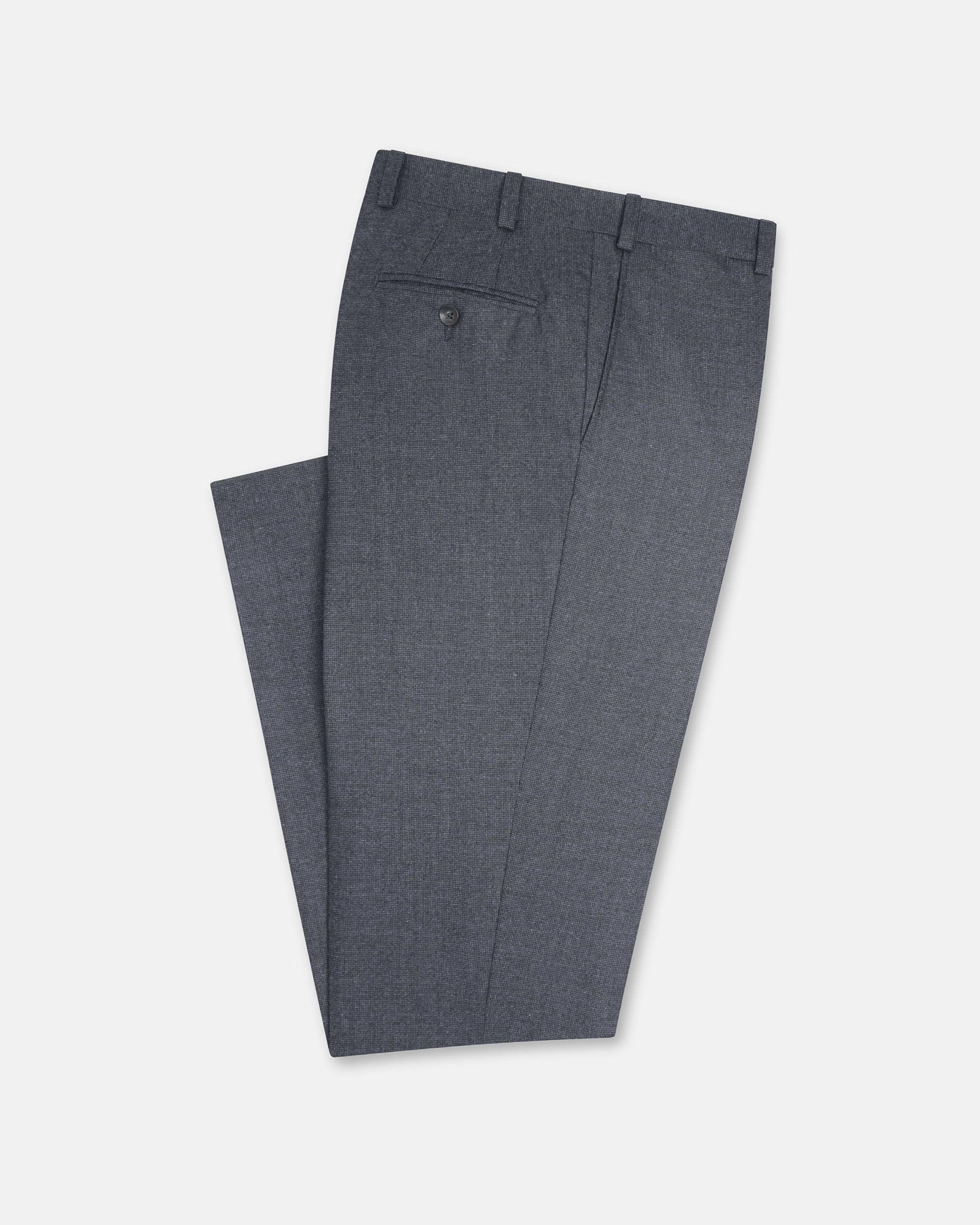 Made-in-Canada Gray Ticweave Wool Trouser