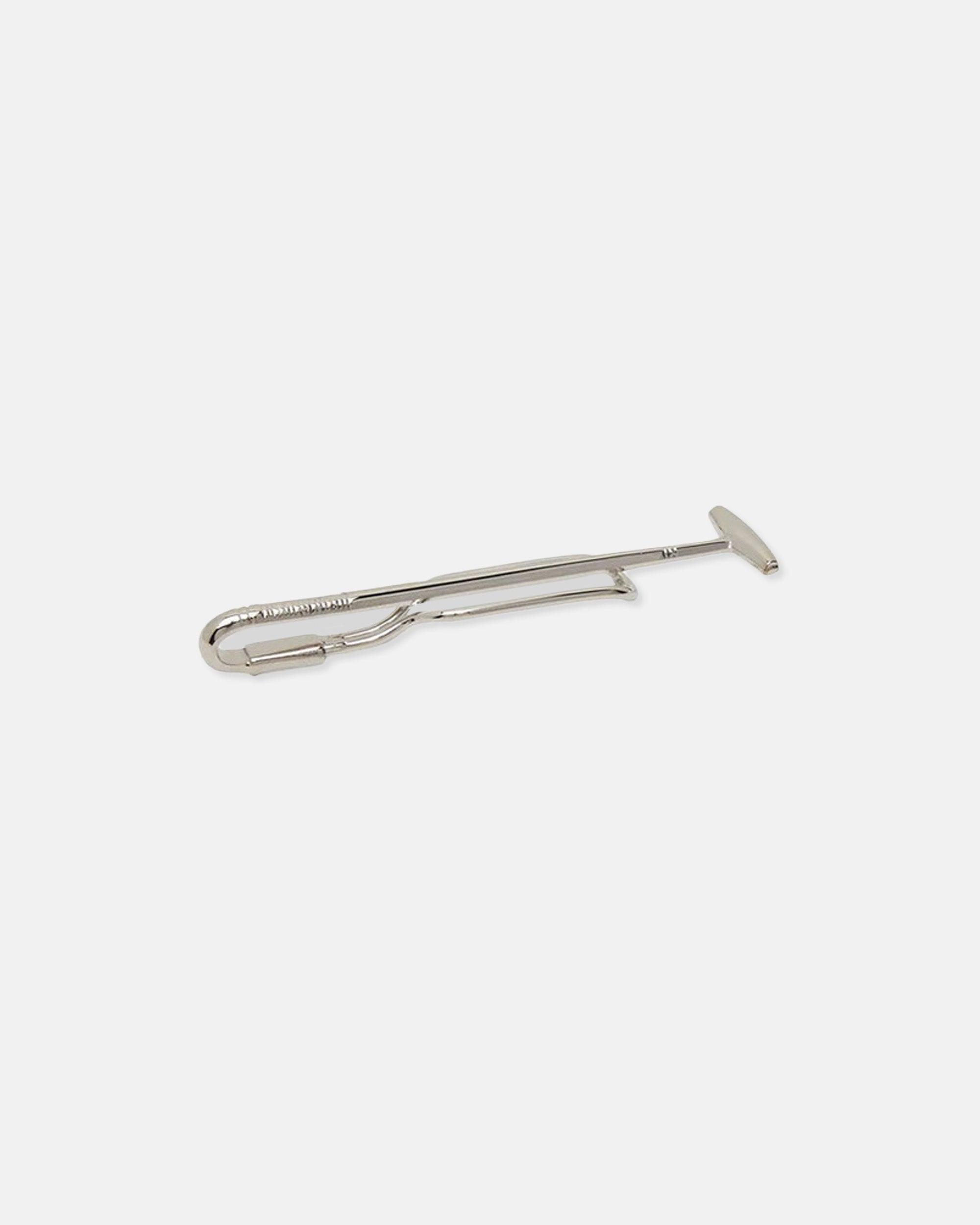 Polished Silver Plate Polo Mallet Tie Bar
