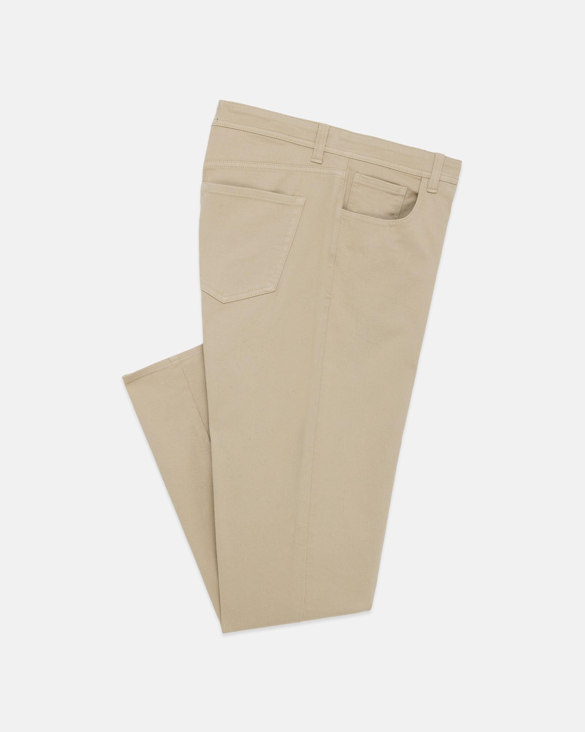Khaki 5-Pocket Cotton Twill Pant