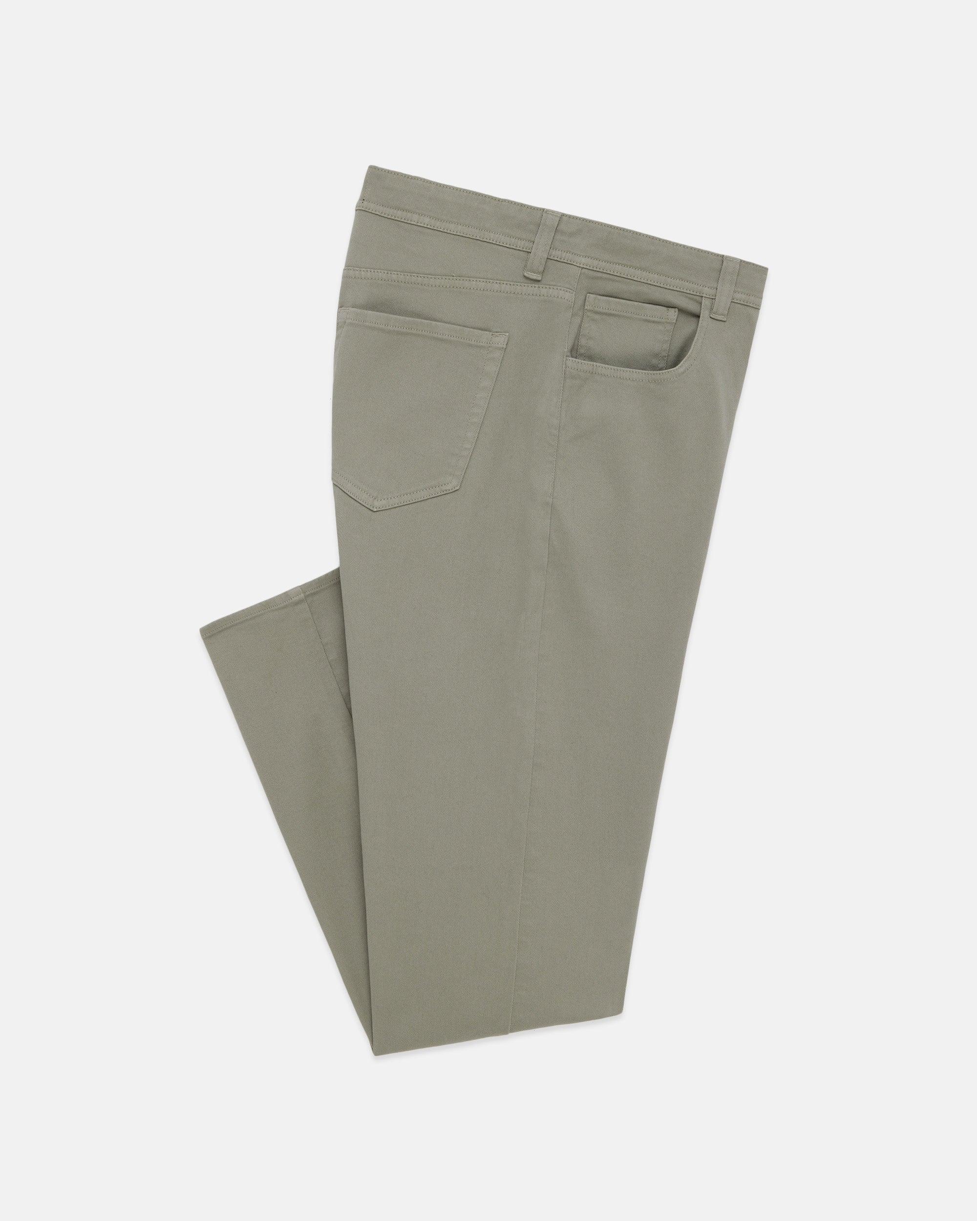 Light Olive 5-Pocket Cotton Twill Pant