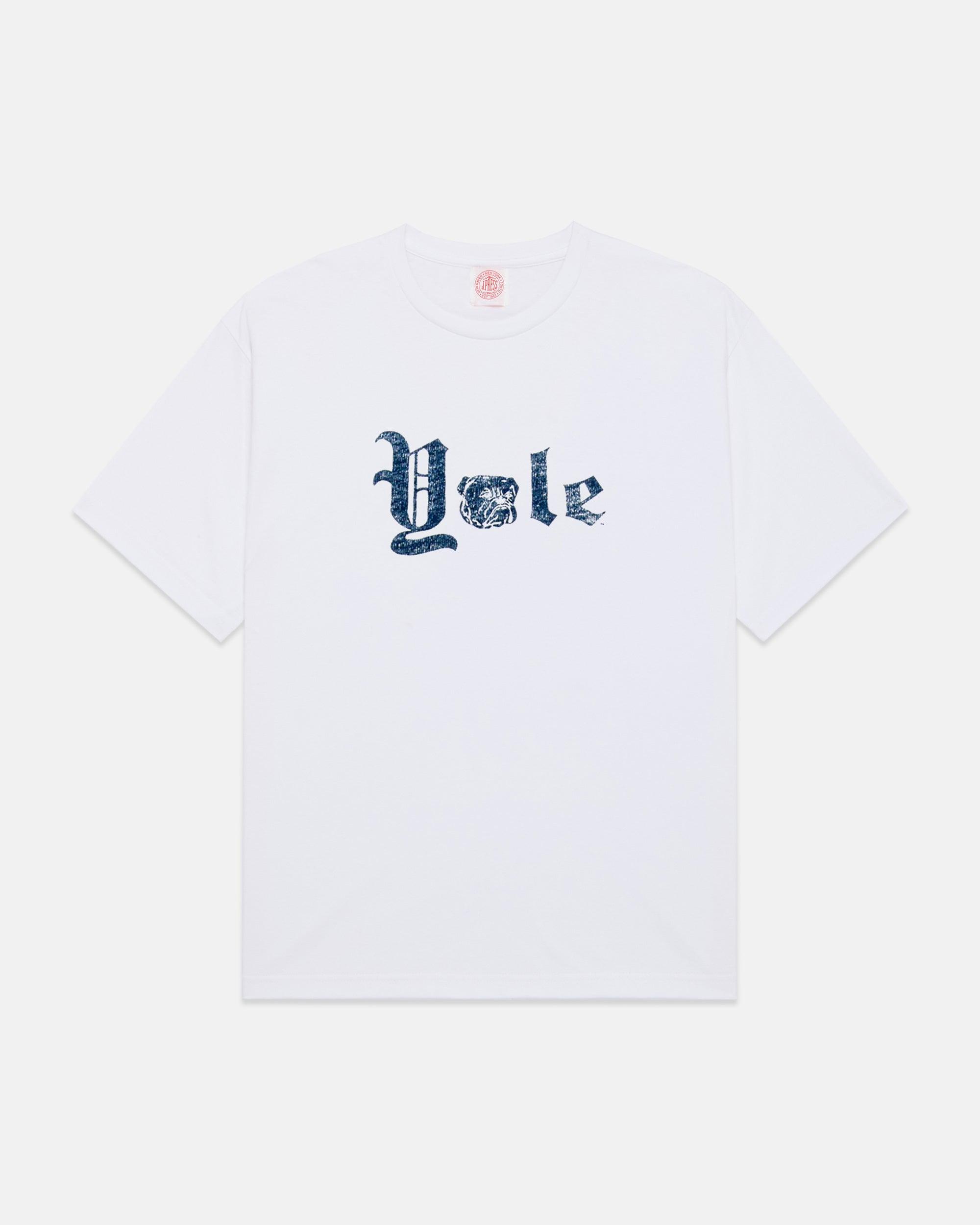 Yale White Gothic Spellout T-Shirt