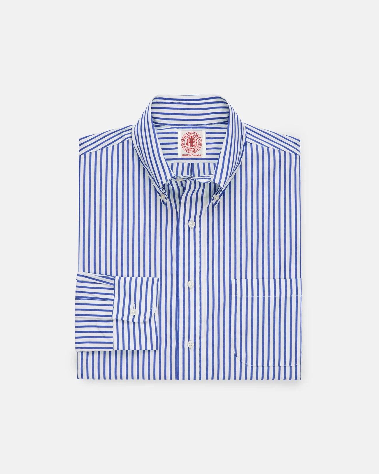 Made-in-Canada Blue Butcher Stripe Button Down Shirt
