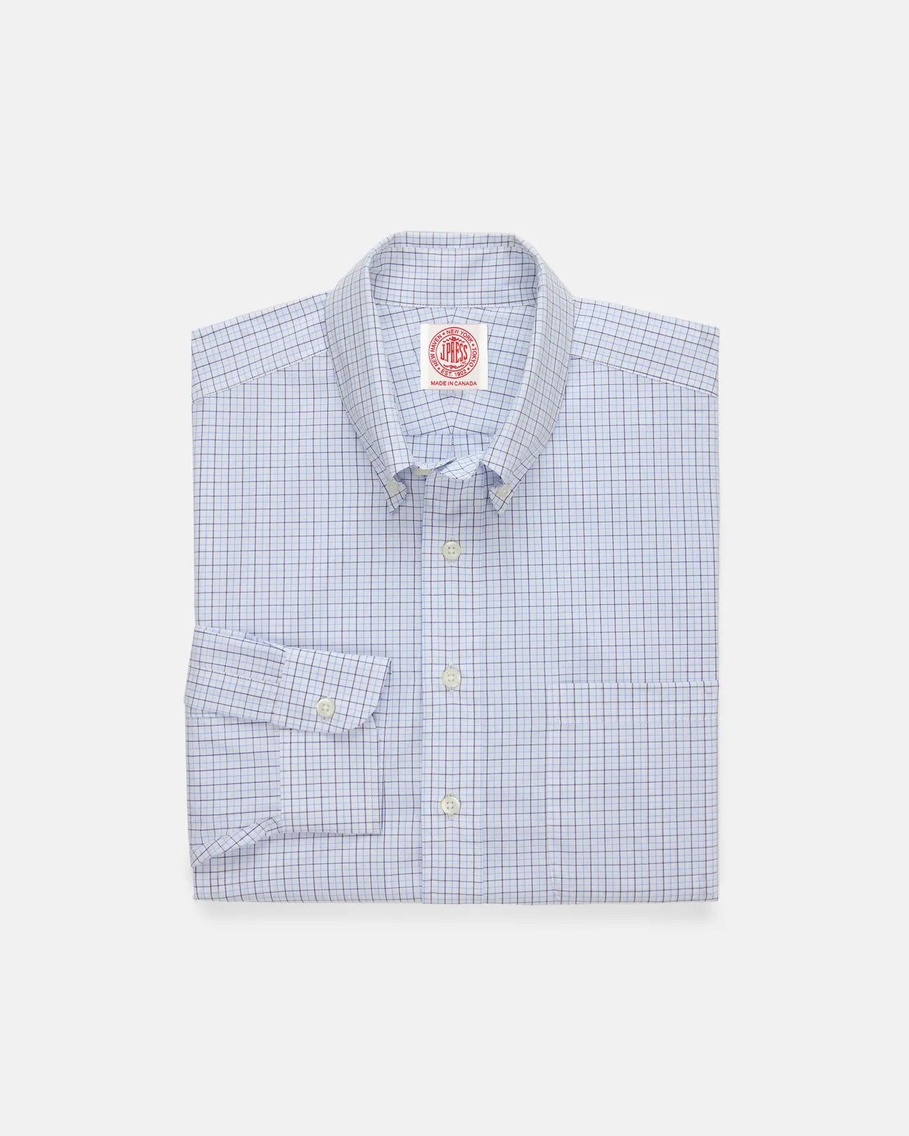 Made-in-Canada Navy & Light Blue Tattersall Button Down Shirt - Classic Fit