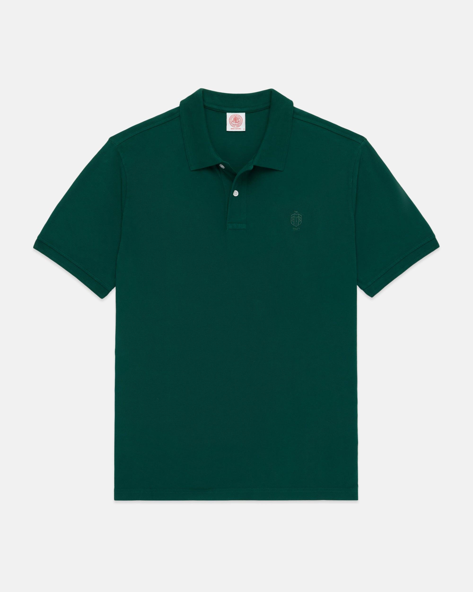 J. Press Dark Green 1902 Crest Pique Polo