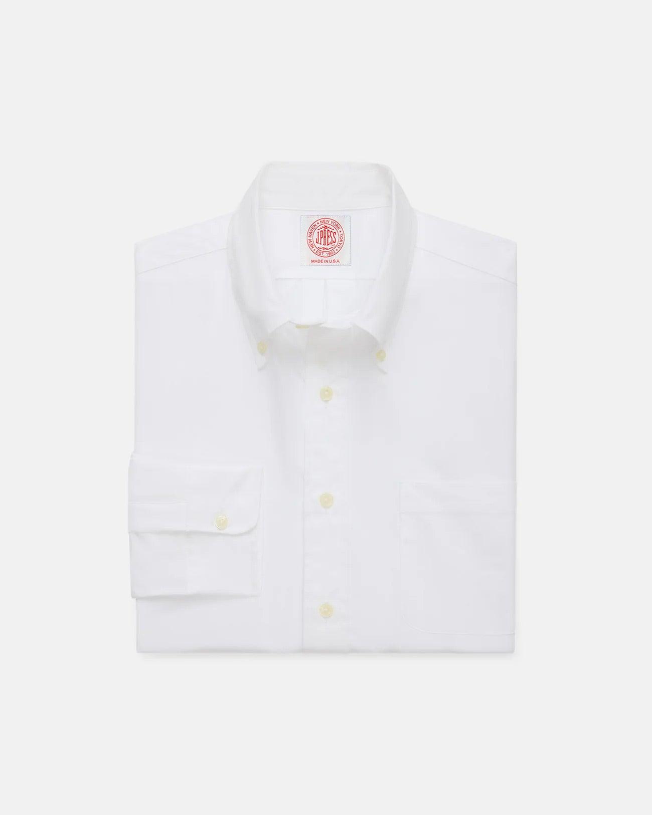 Made-in-USA White Pinpoint Oxford Button Down Shirt - Classic Fit