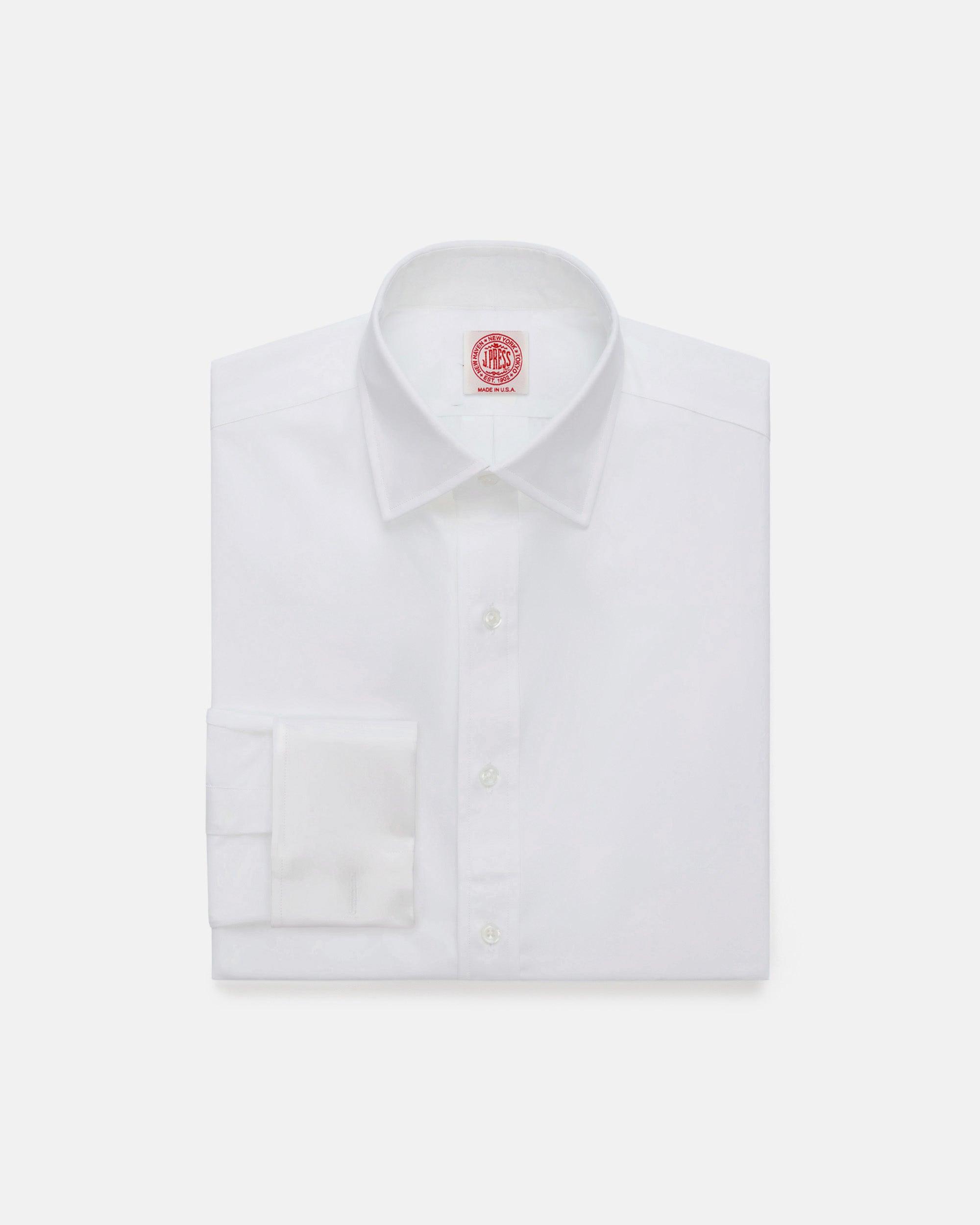 Made-in-USA Thomas Mason White French Cuff Dress Shirt - Classic Fit