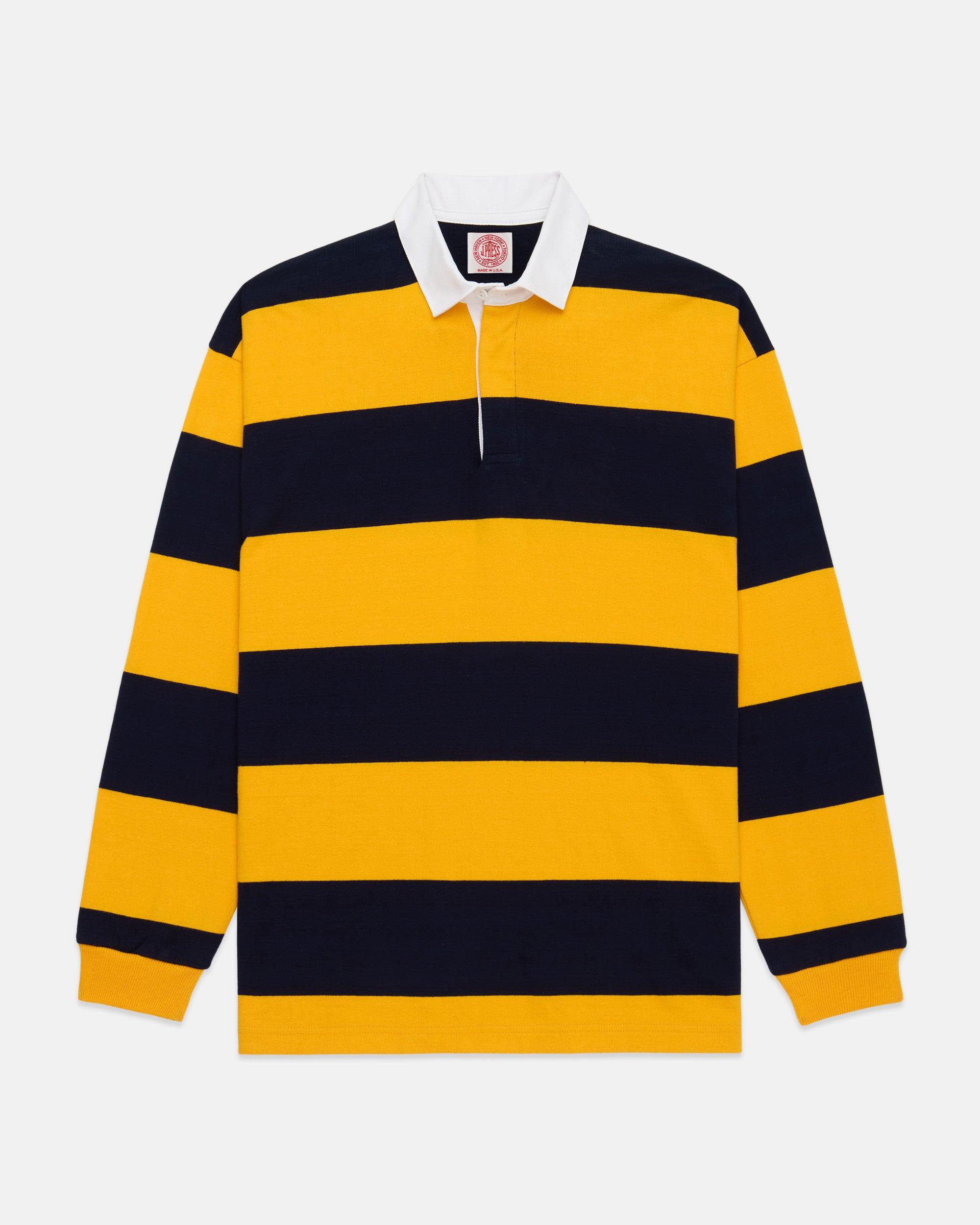 Made-in-USA Gold & Navy Guard Stripe Cotton Rugby