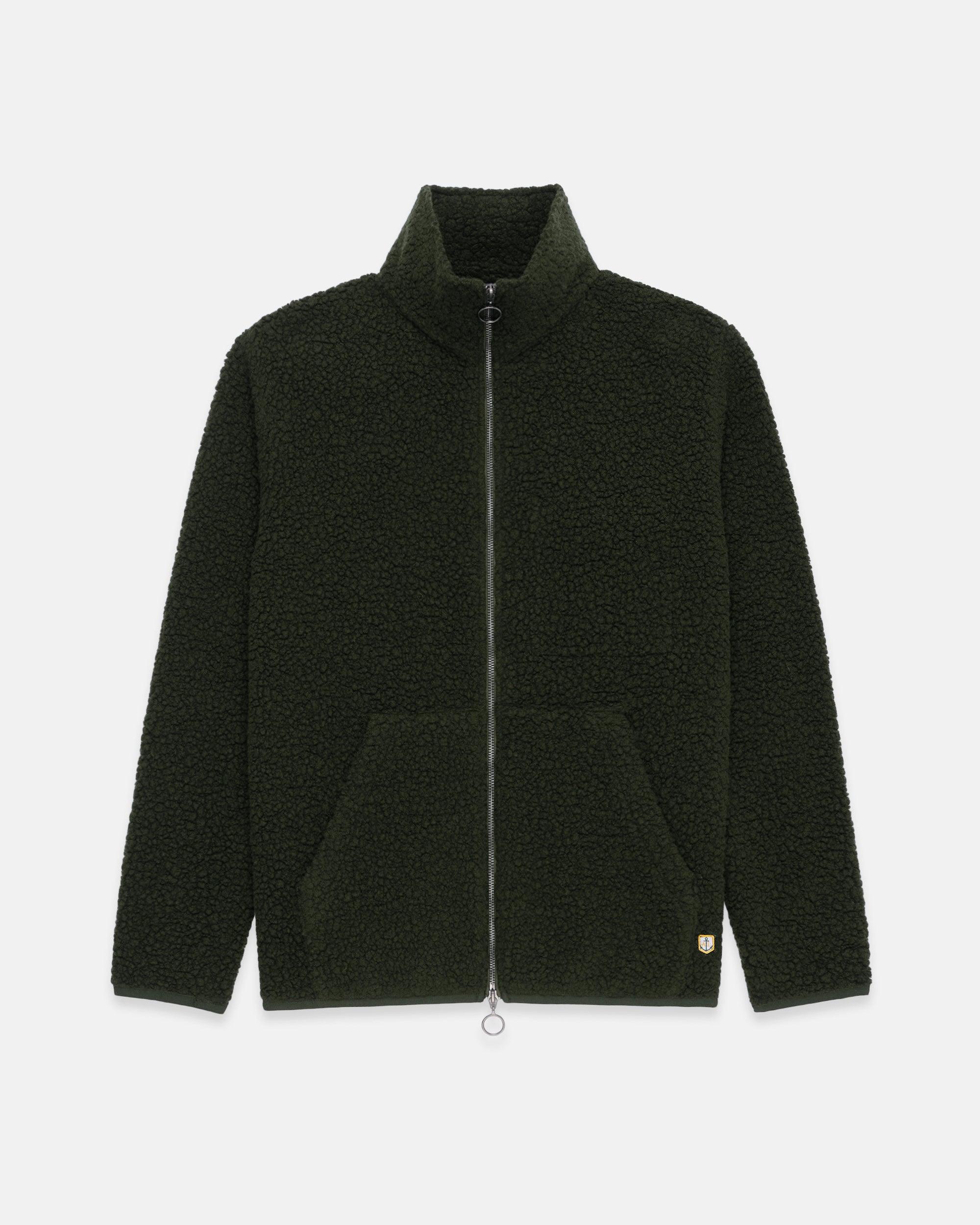 Olive Sherpa Fleece Jacket