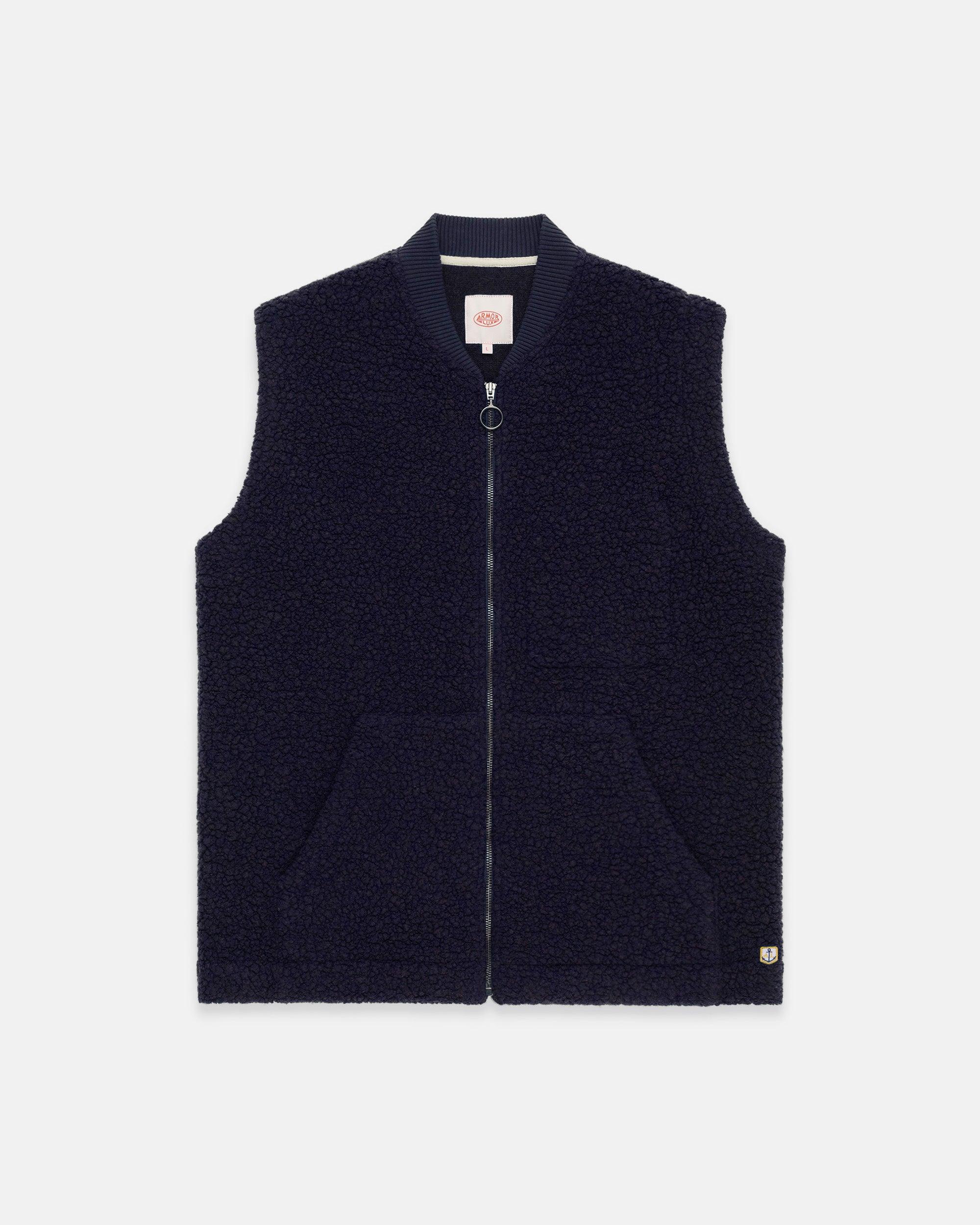 Navy Sherpa Fleece Vest