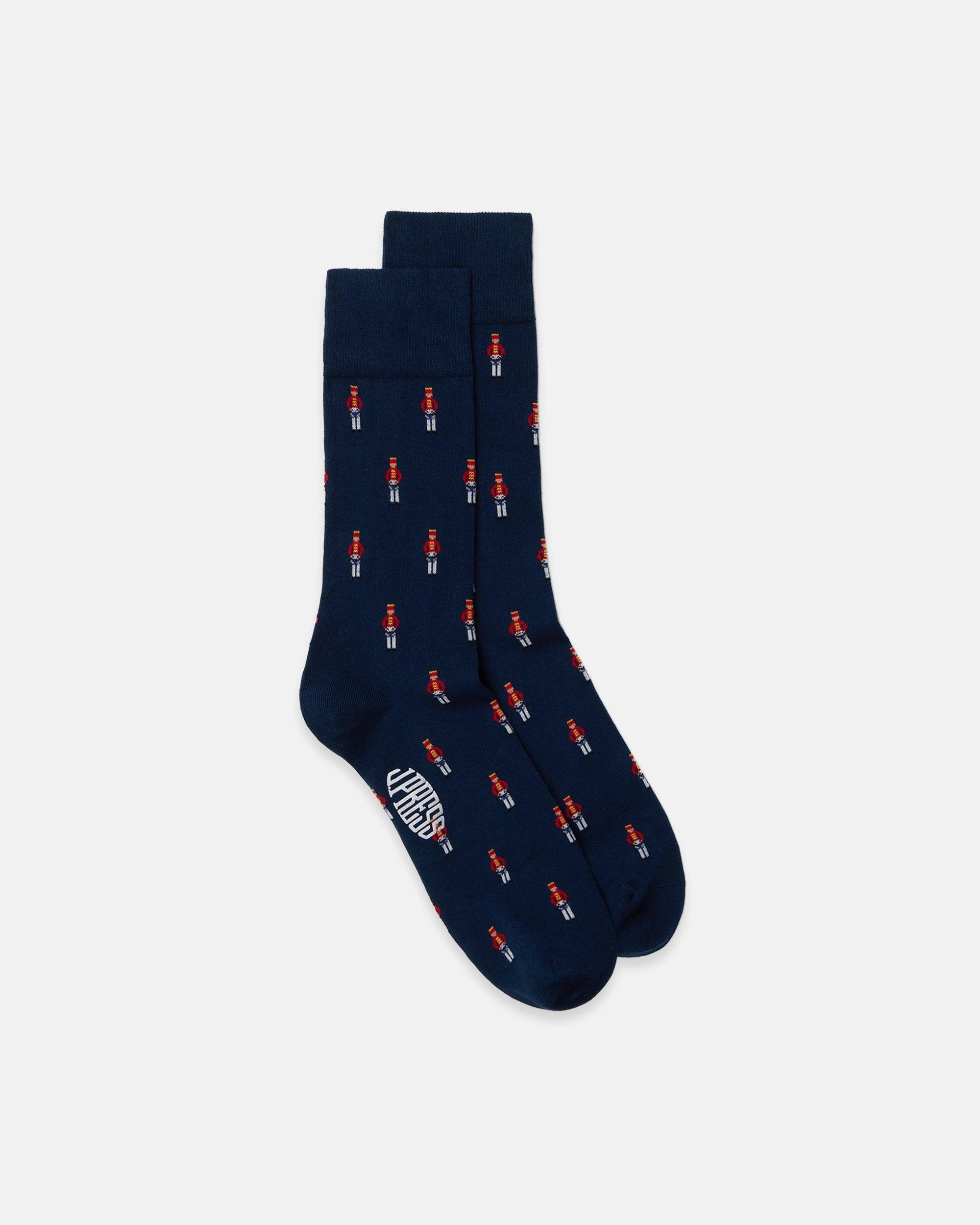 Made-in-UK Navy Toy Soldiers Motif Cotton Socks