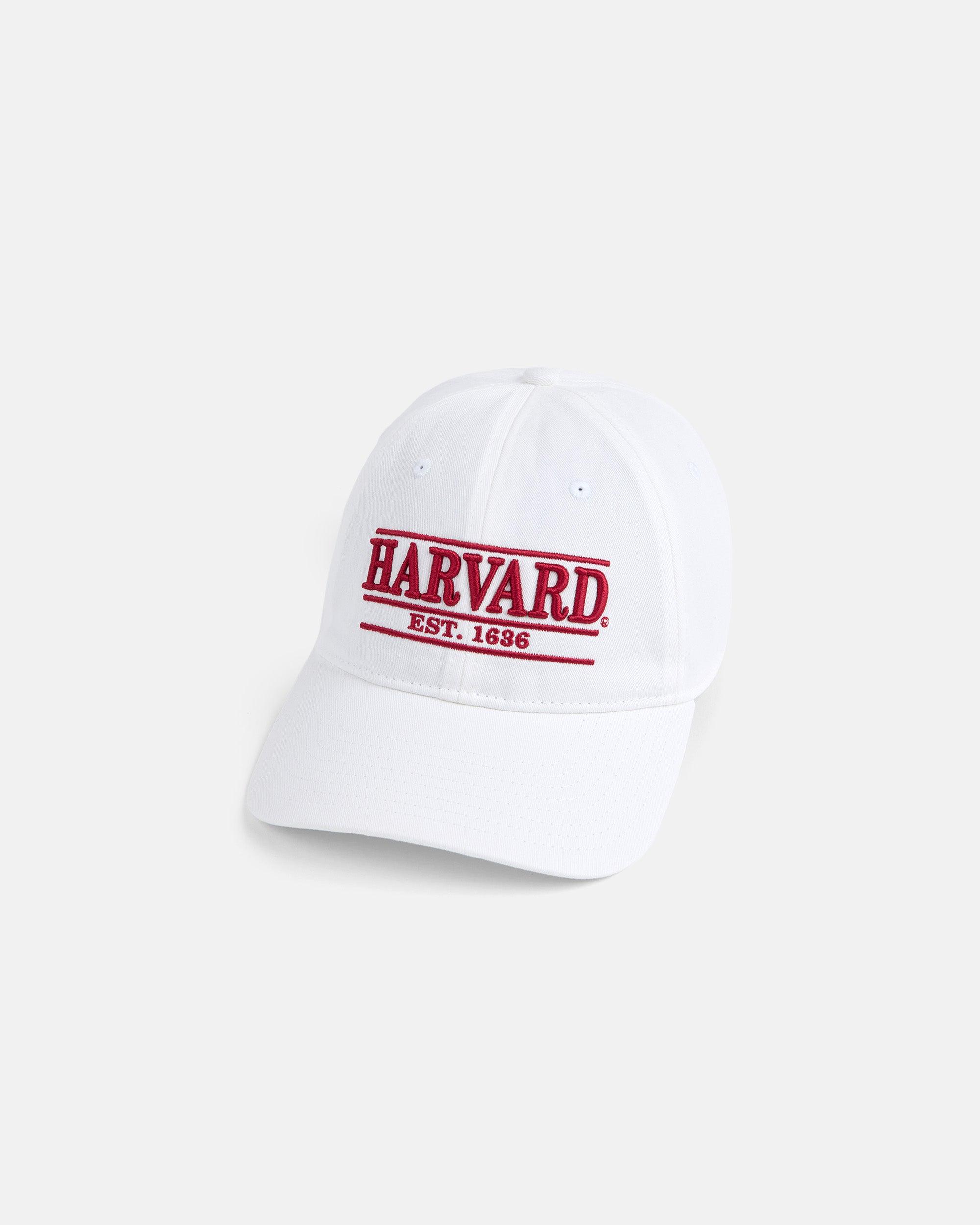 Harvard White Three-Bar Dad Hat