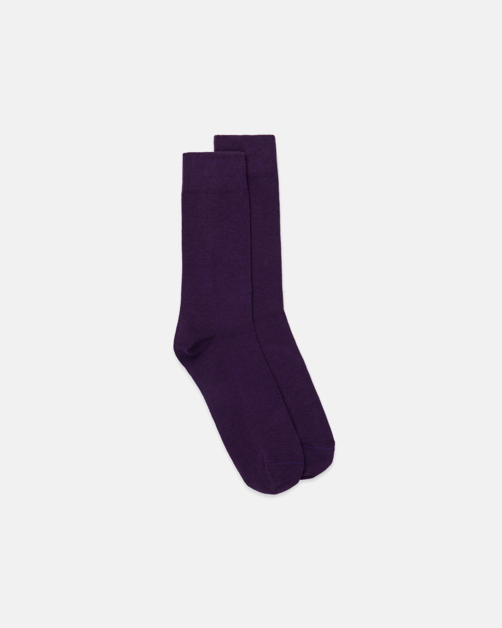 Purple Cotton Crew Socks
