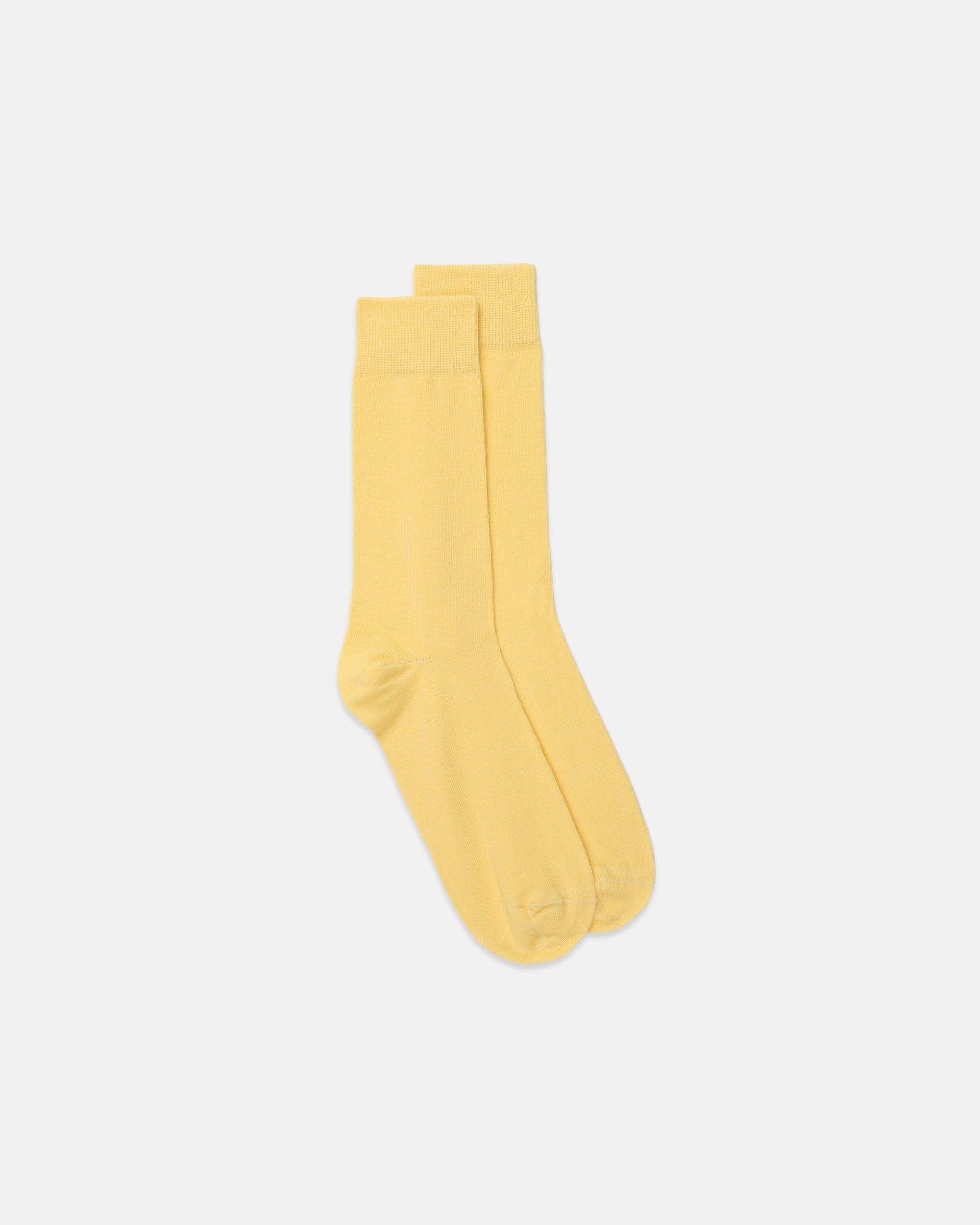 Yellow Cotton Crew Socks