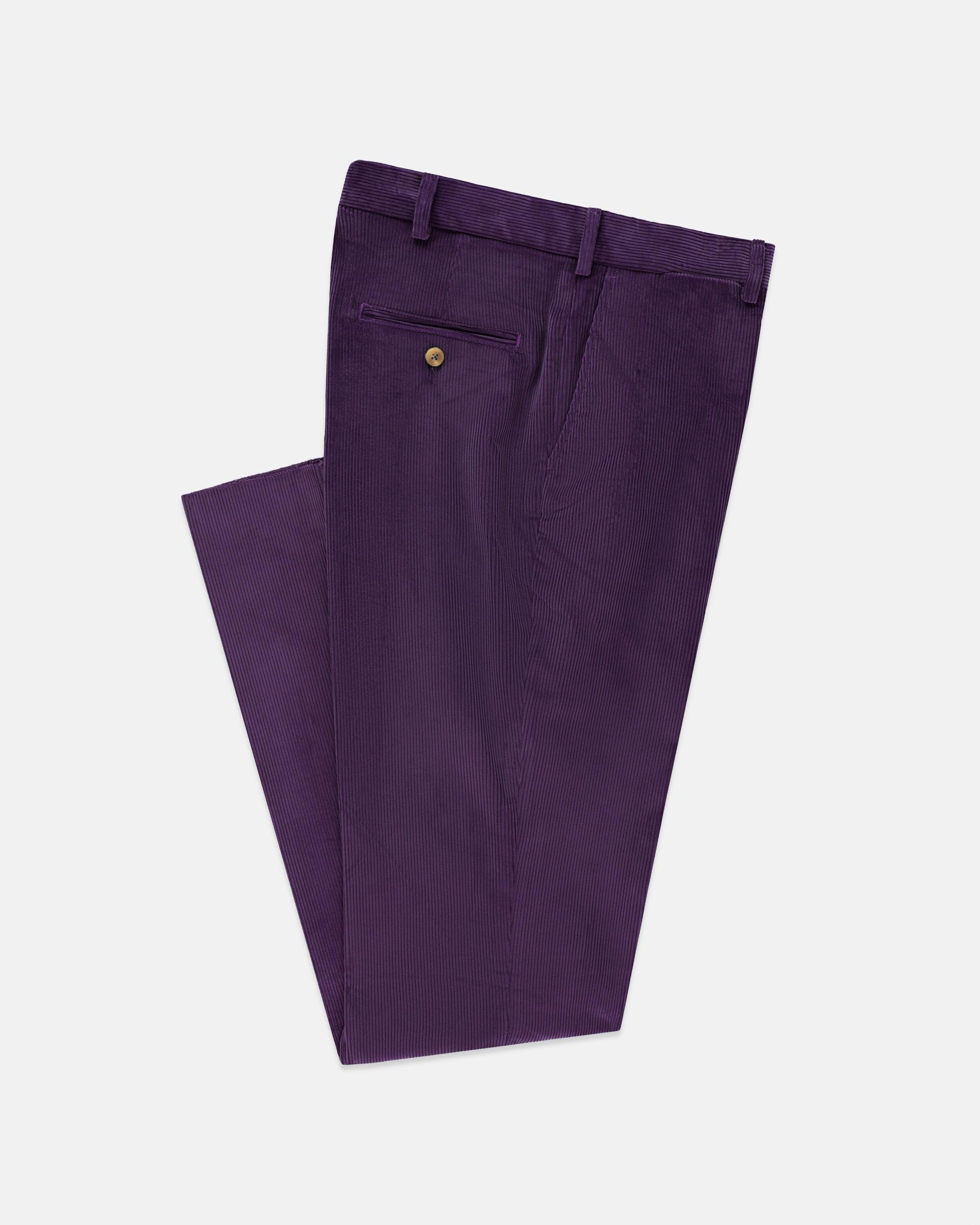 Chardan Made-in-USA Purple Wide Wale Corduroy Pant