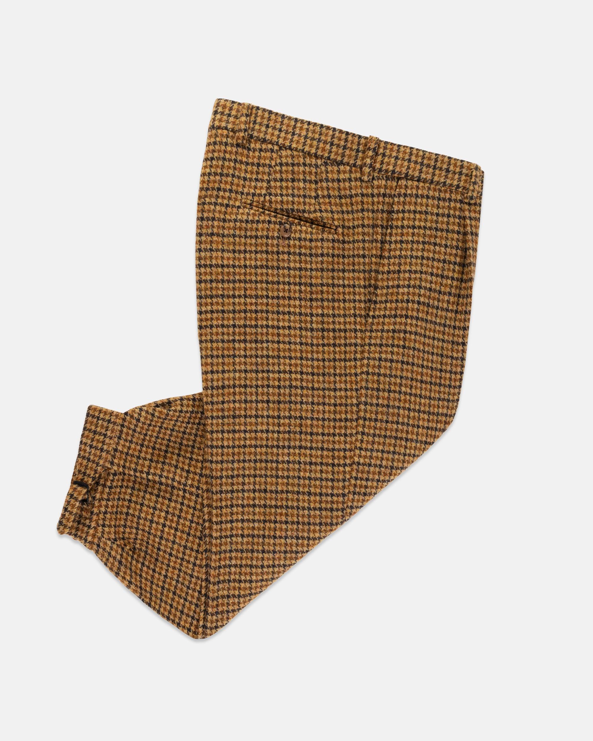 Made-in-USA Brown & Rust Check Cheviot Tweed Plus Twos