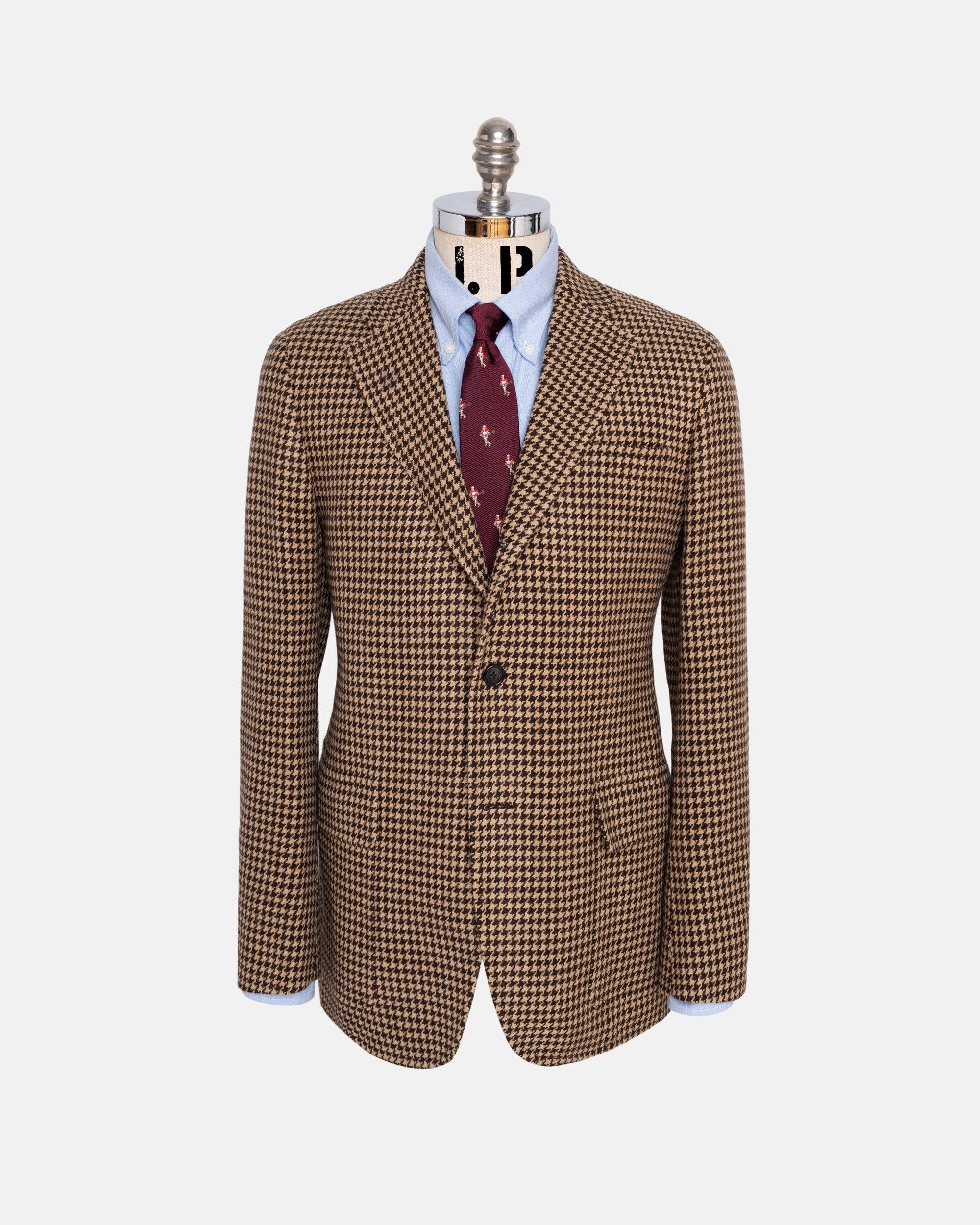 Made-in-USA Brown & Tan Houndstooth Sport Coat - Custom Make