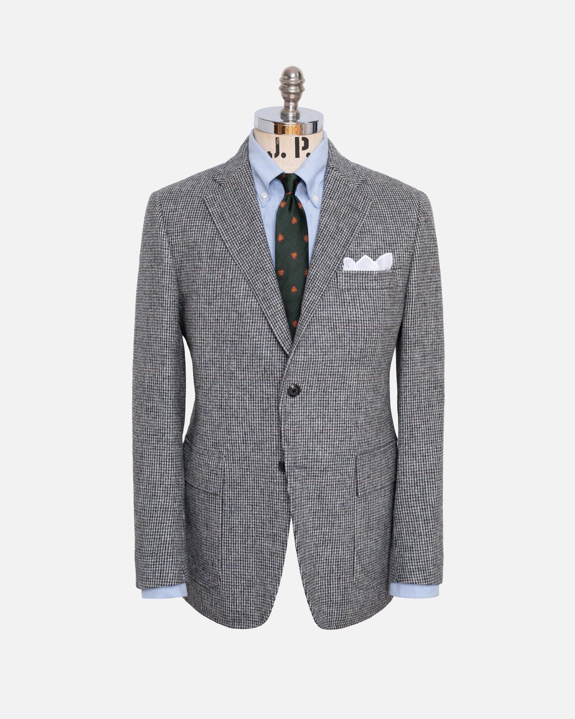 Made-in-USA Black & White Tic Weave Cheviot Tweed Sport Coat - Custom Make