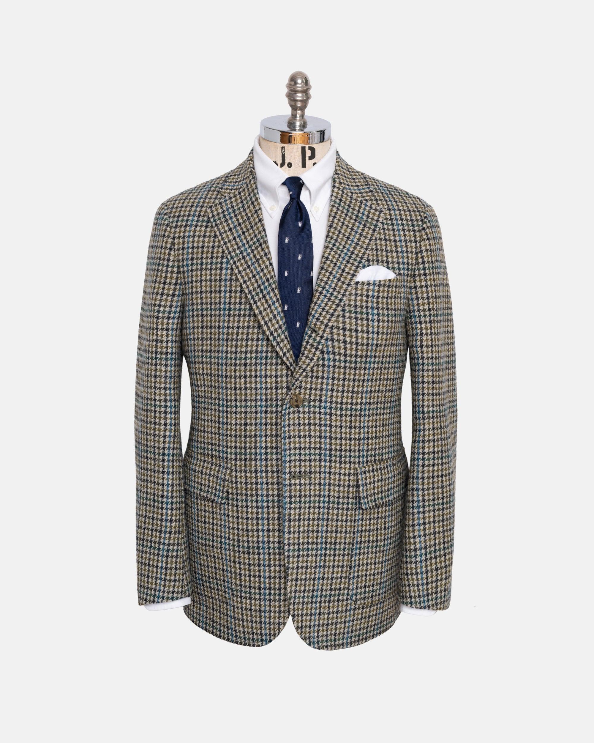 Made-in-Canada Light Olive Houndstooth Donegal Mist Sport Coat