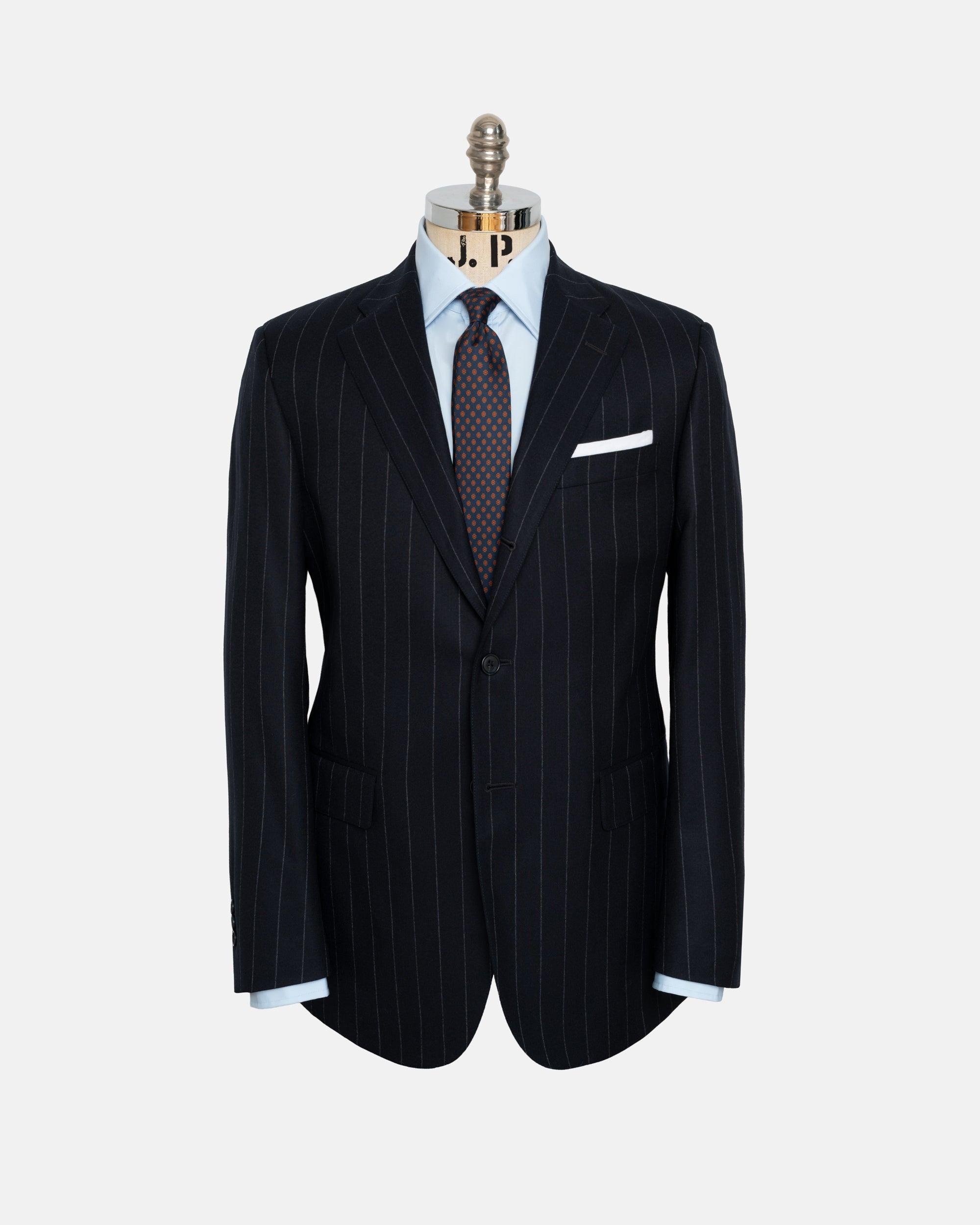 Made-in-Canada Navy Chalkstripe Wool Flannel 1902 Model Suit