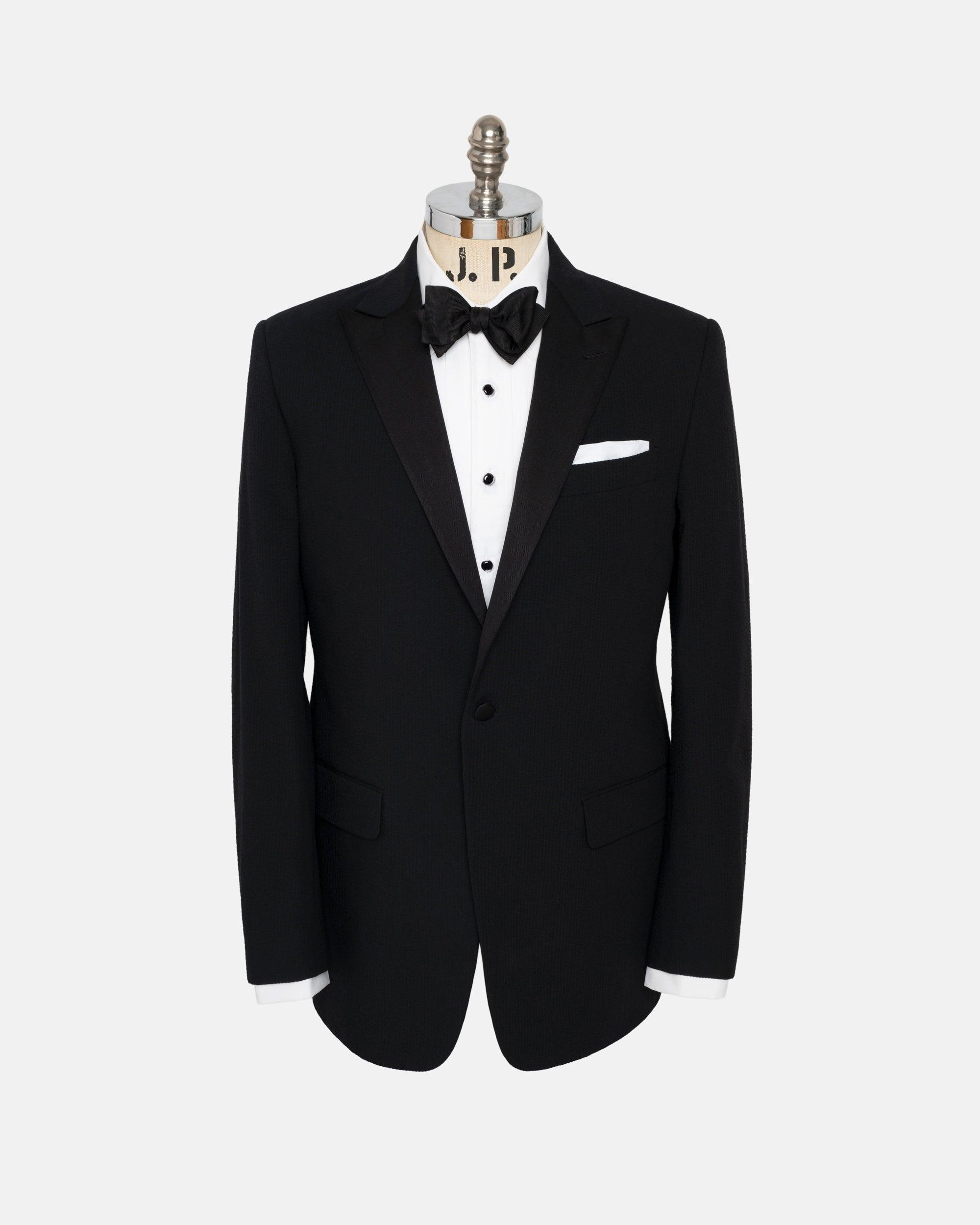 Made-in-USA Black Cotton Seersucker Tuxedo - Custom Make