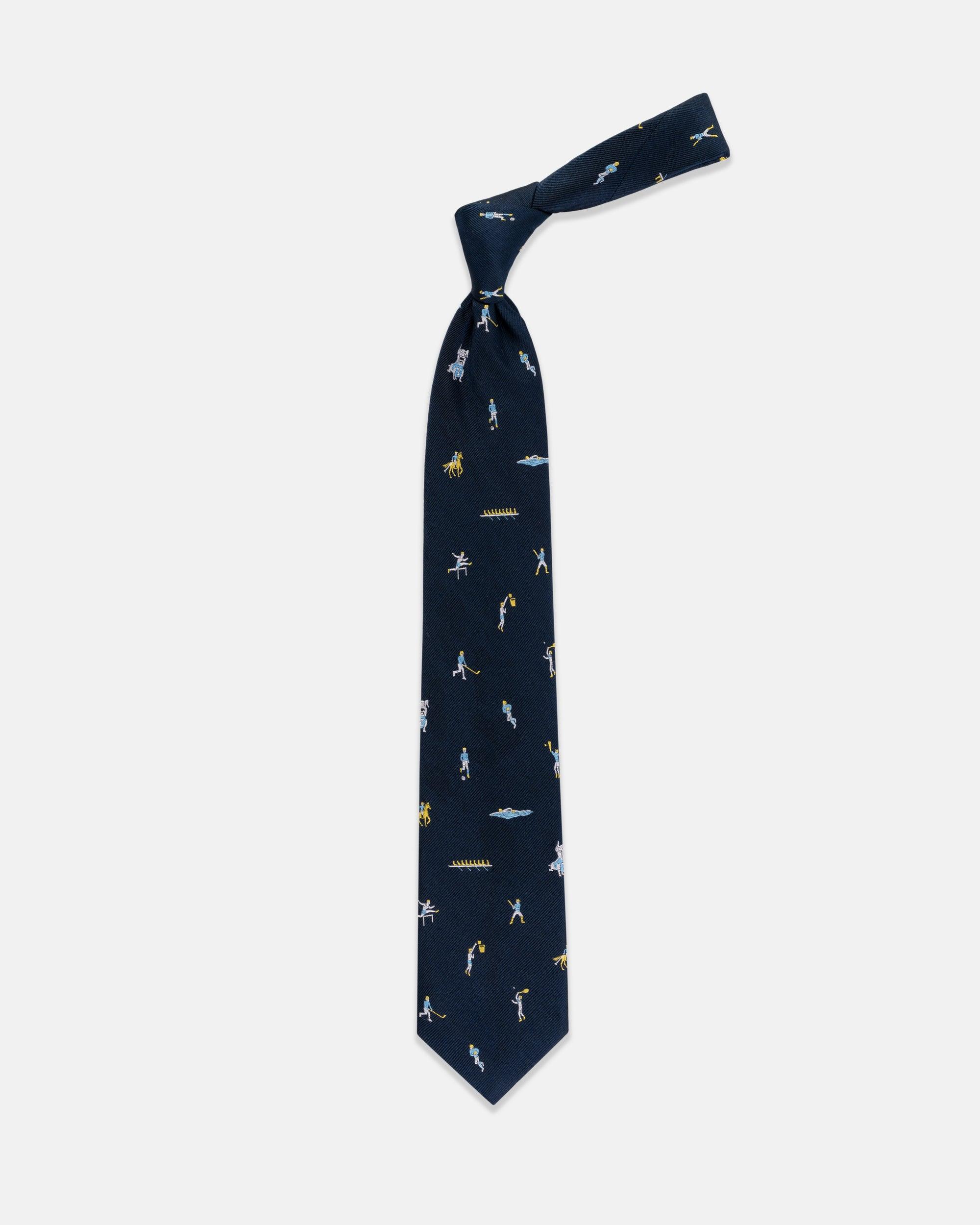 J. PRESS Made-in-UK Navy Sports Club Tie