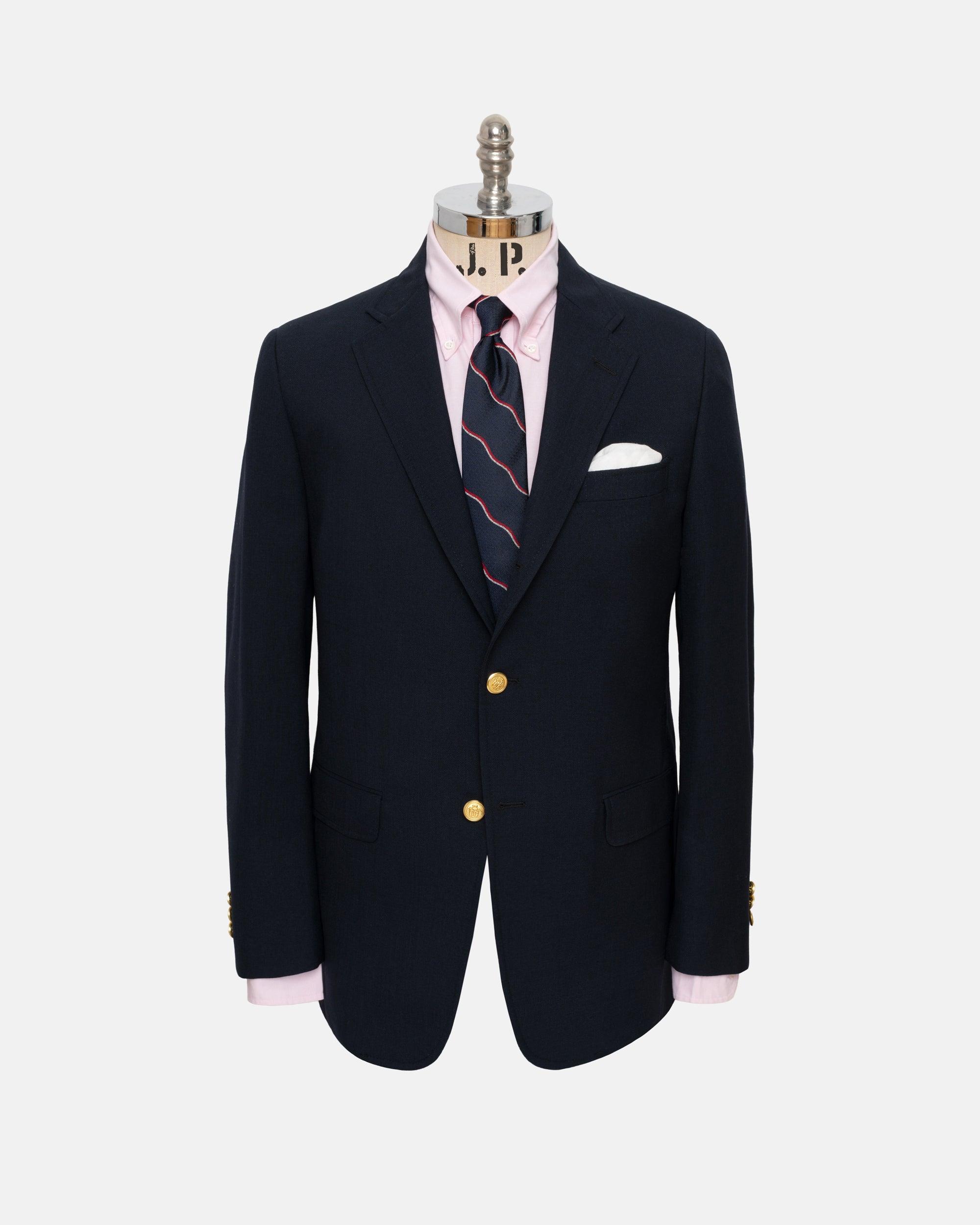 Made-in-USA Navy Fox Air Wool Blazer - Custom Make
