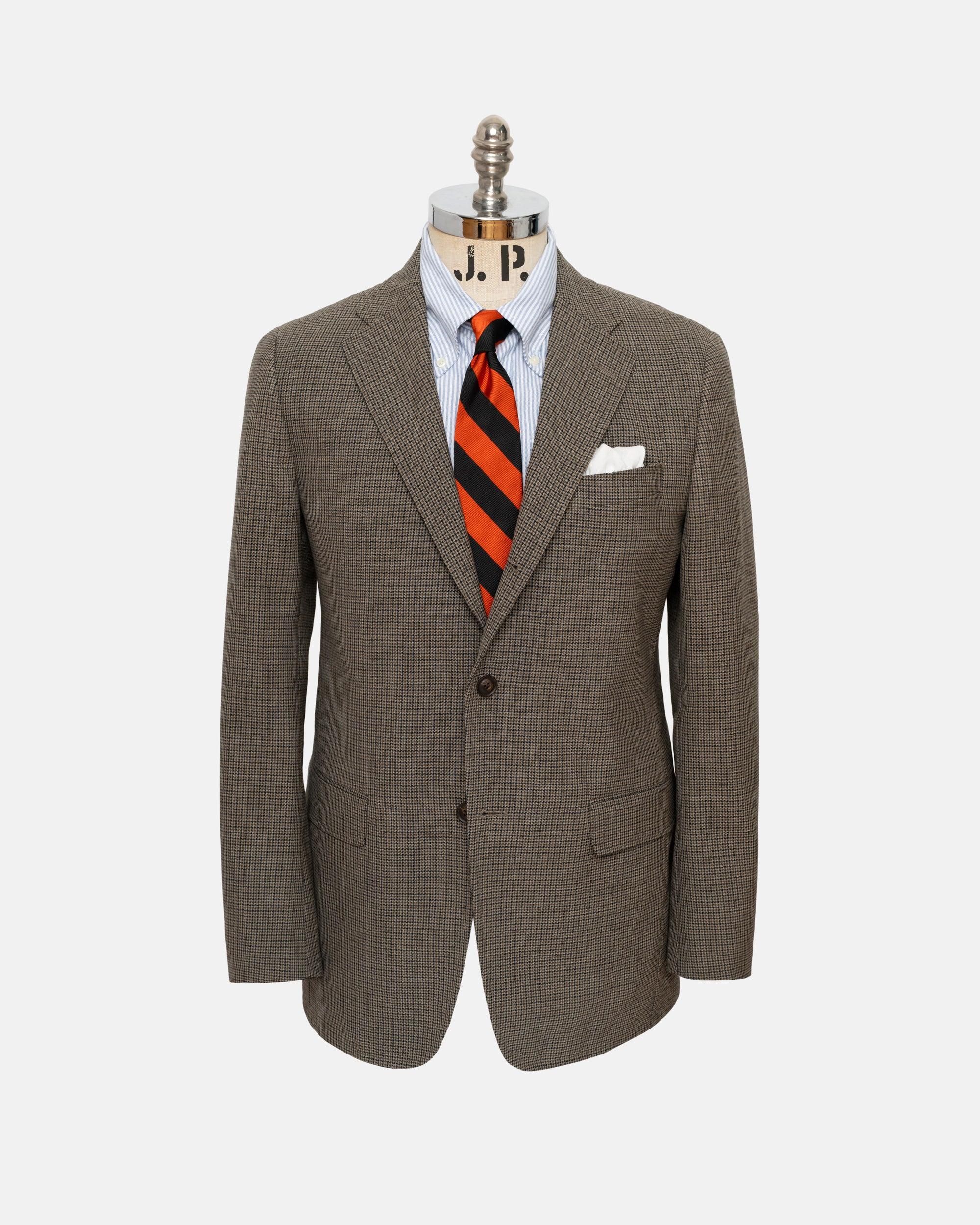 Made-in-USA Olive Mini Check Fox Air Wool Sport Coat - Custom Make