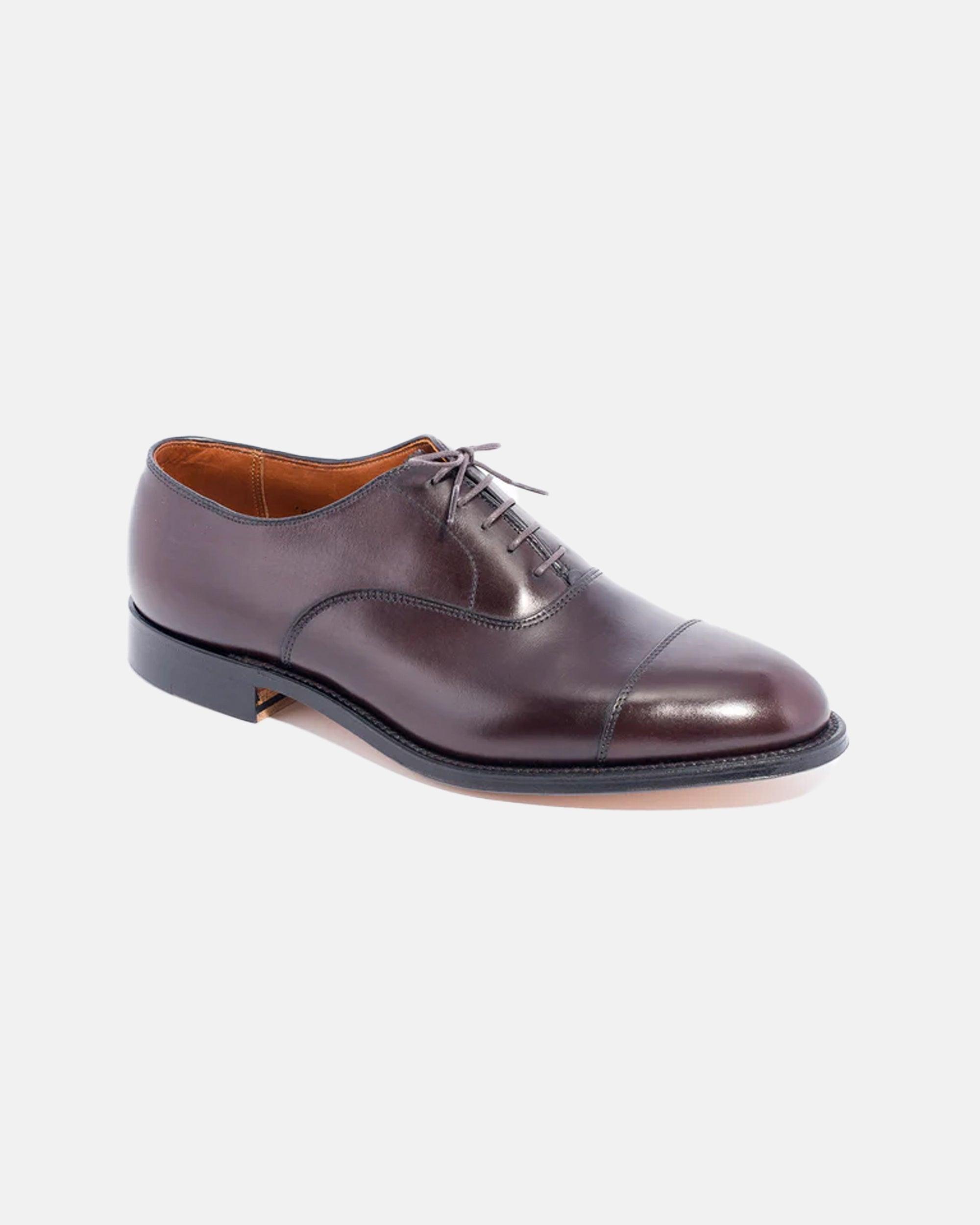 Made-in-USA Brown Calfskin Straight Tip Bal Oxford
