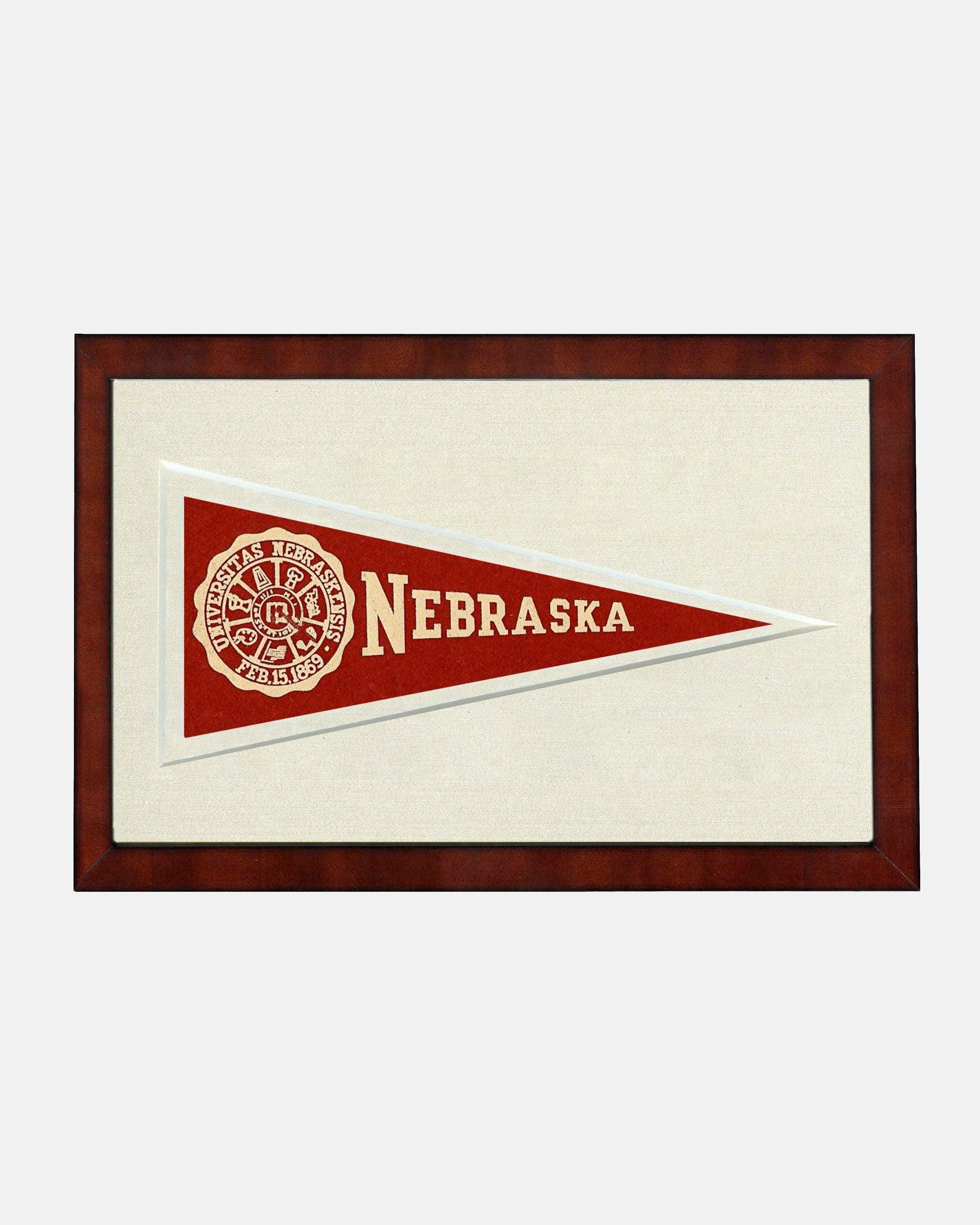 University of Nebraska Framed Vintage Pennant