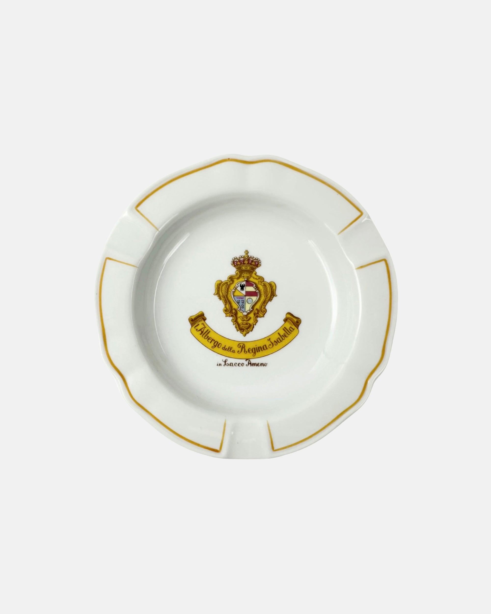 Vintage Regina Isabella Hotel Ischia Porcelain Ashtray Lacco Ameno, Italy