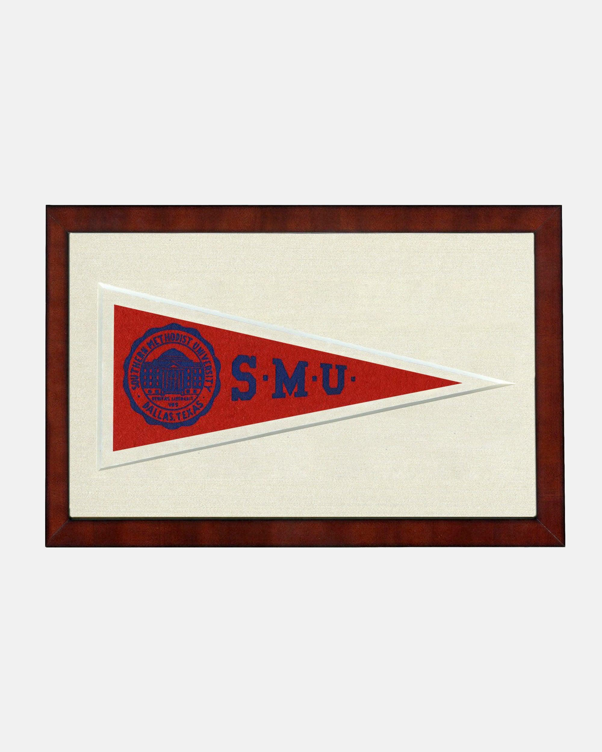 Southern Methodist University Framed Vintage Pennant