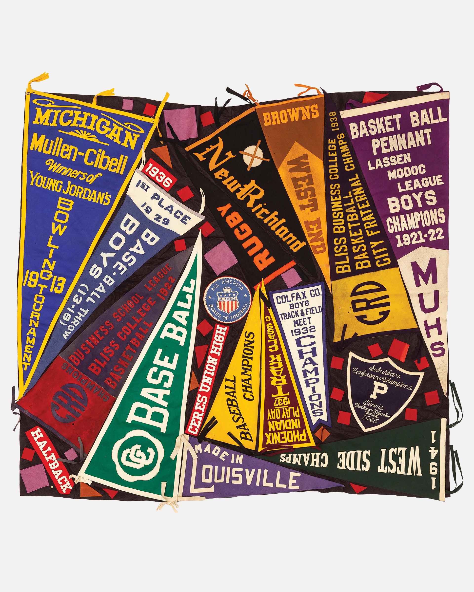Vintage Pennant Quilt - Sports #1