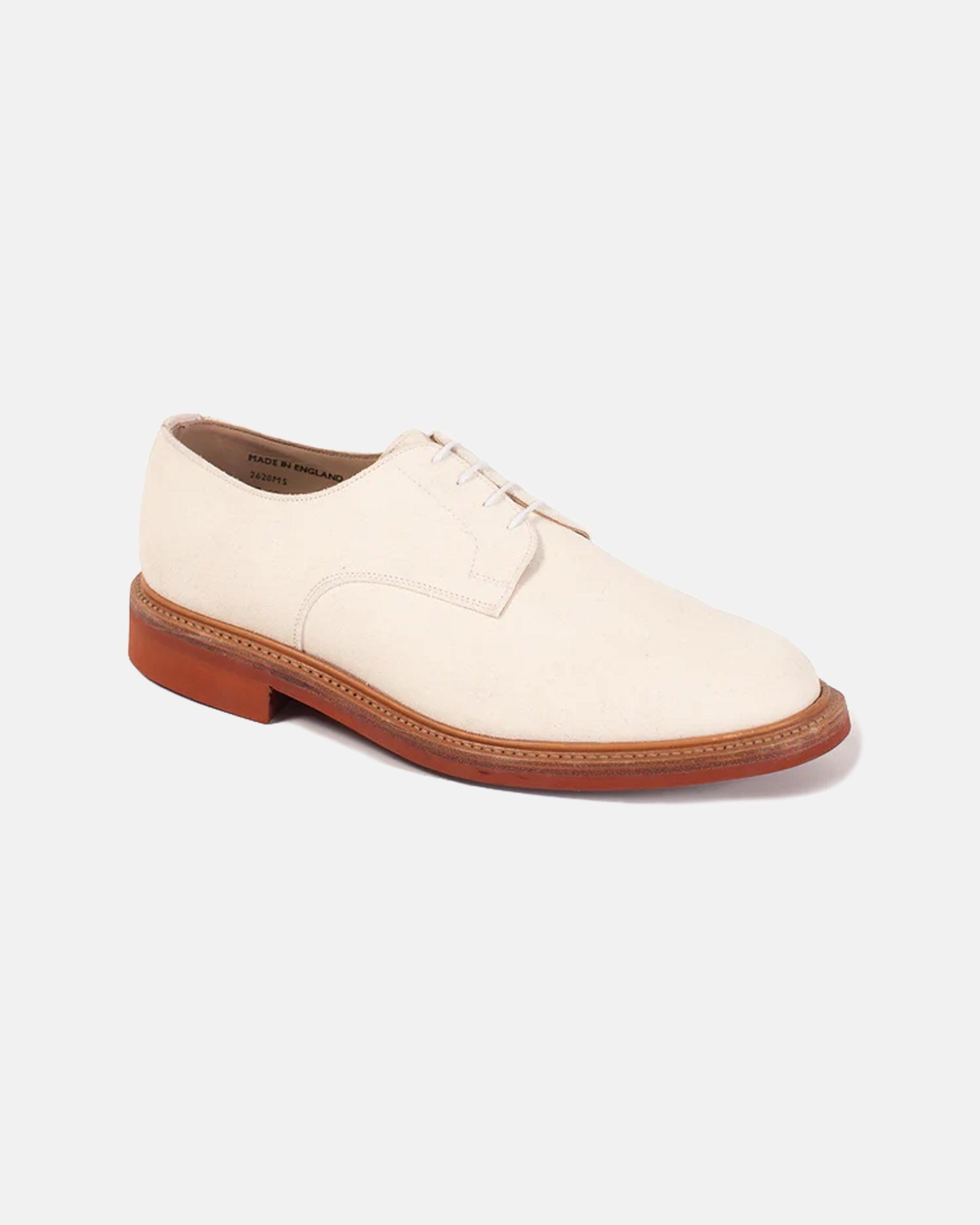 Made-in-England Classic White Suede Bucks