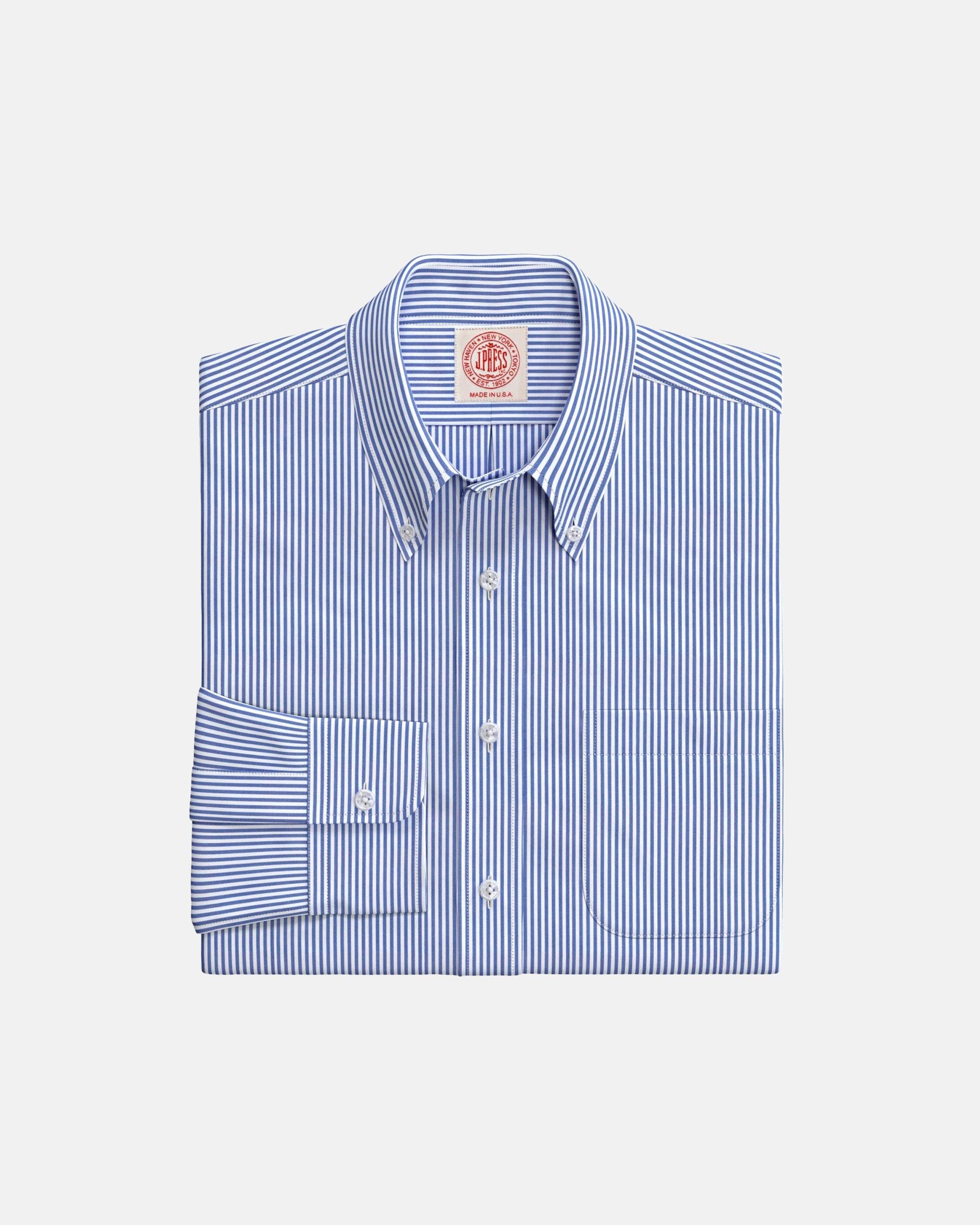 Navy Bengal Stripe Button Down Custom Shirt