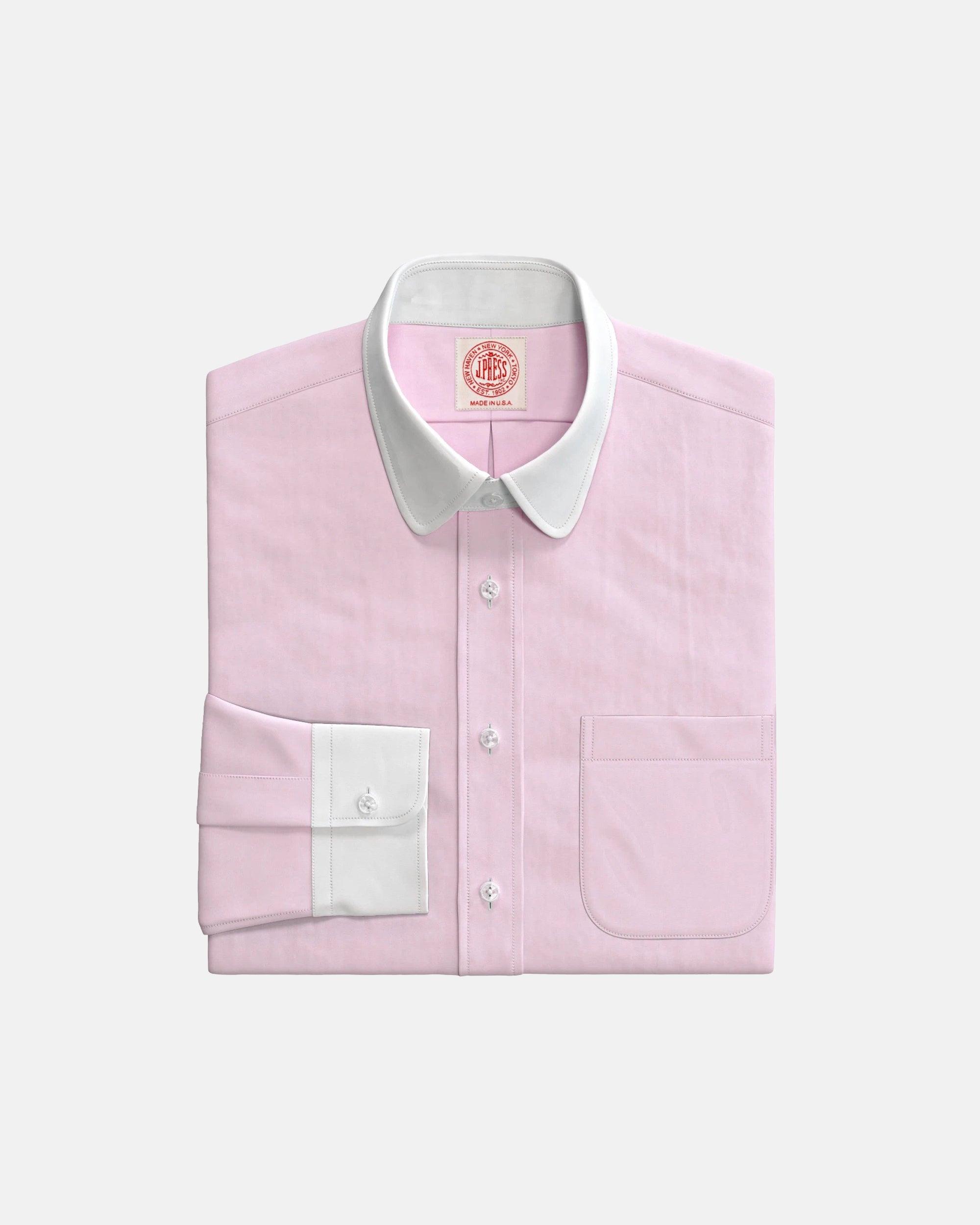 Pink Pinpoint Oxford Contrast Club Collar Custom Shirt