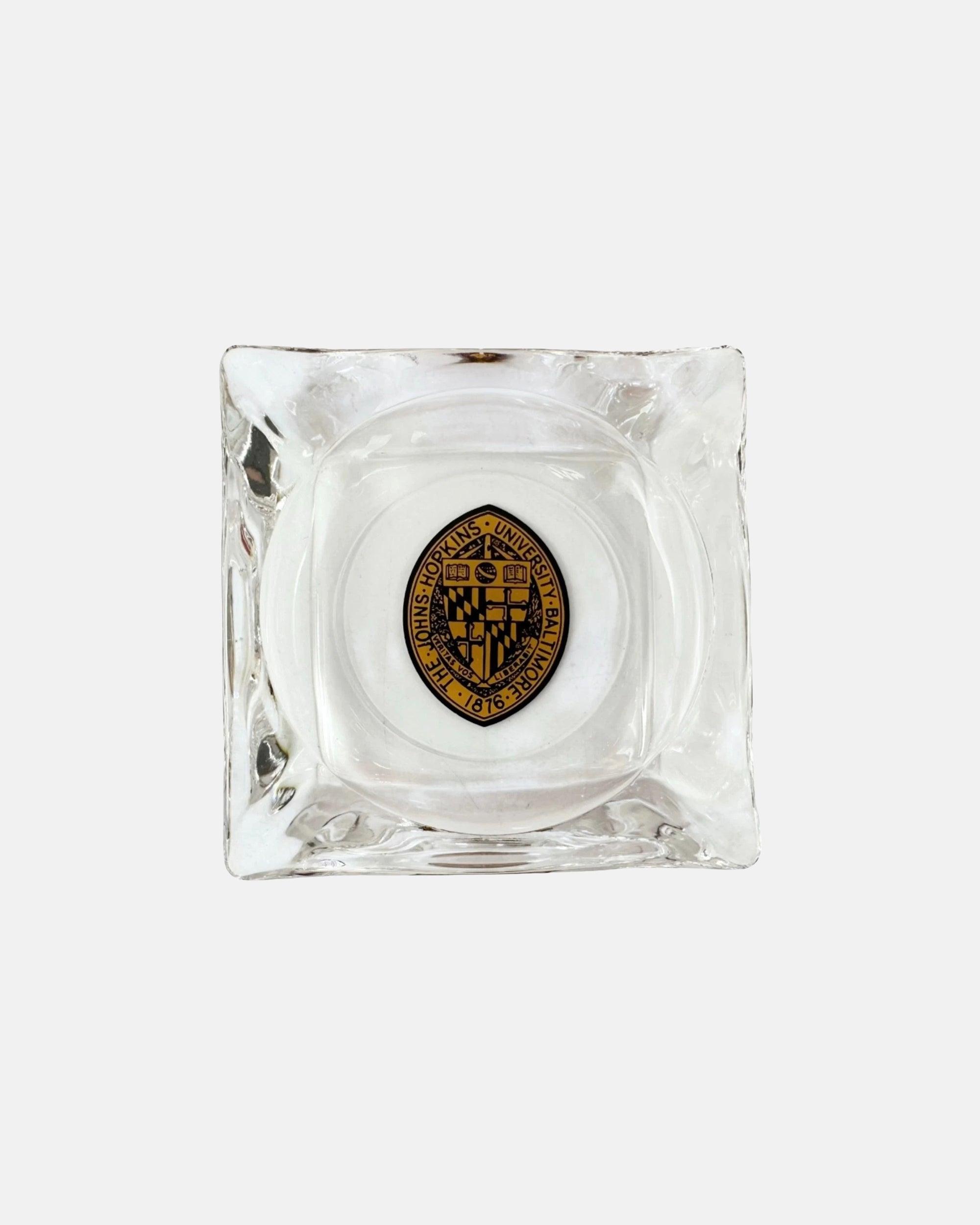 Vintage Johns Hopkins University Glass Ashtray Dish